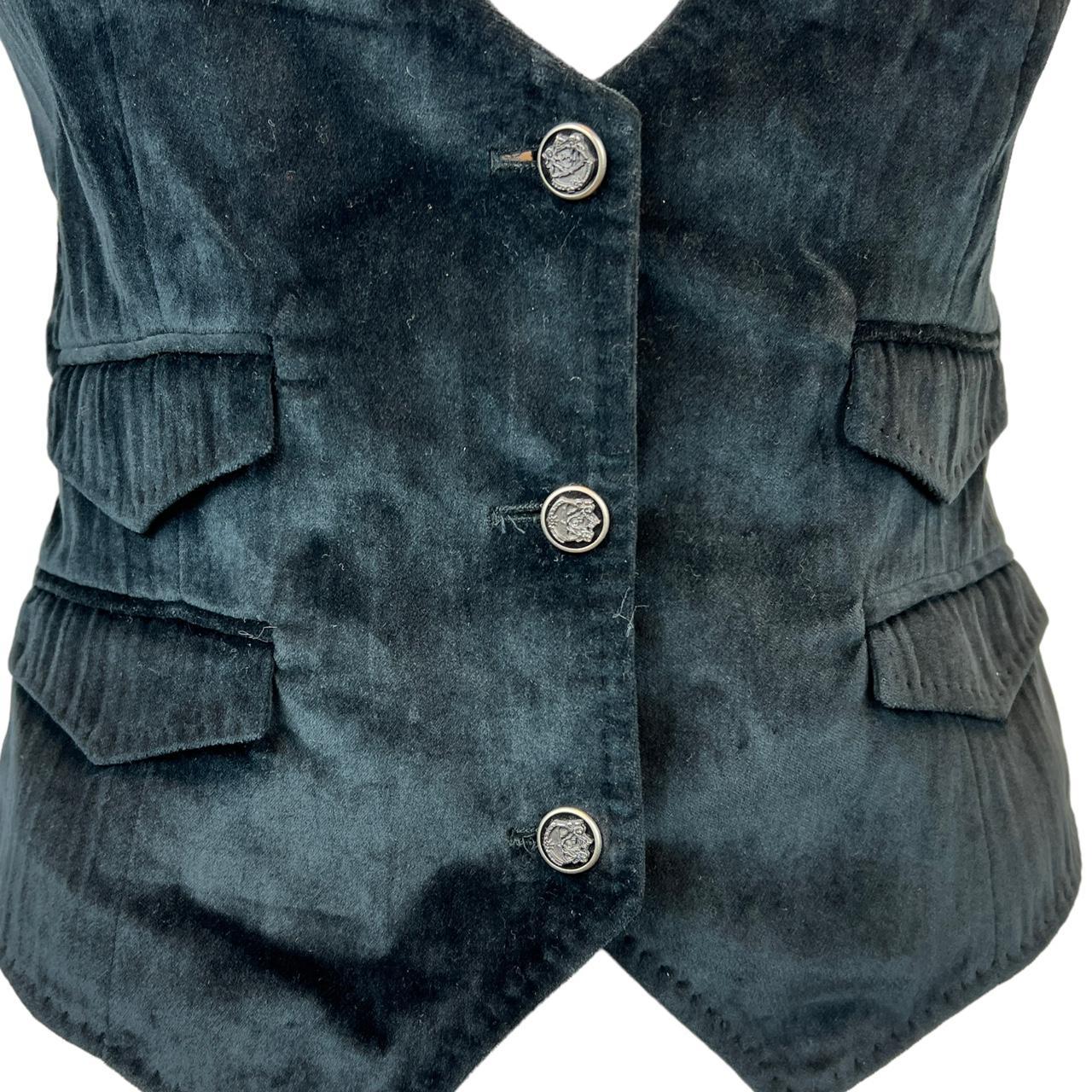 Dolce & Gabbana Black Velvet and White Pinstriped Silk Vest Top - Outfit Repeater