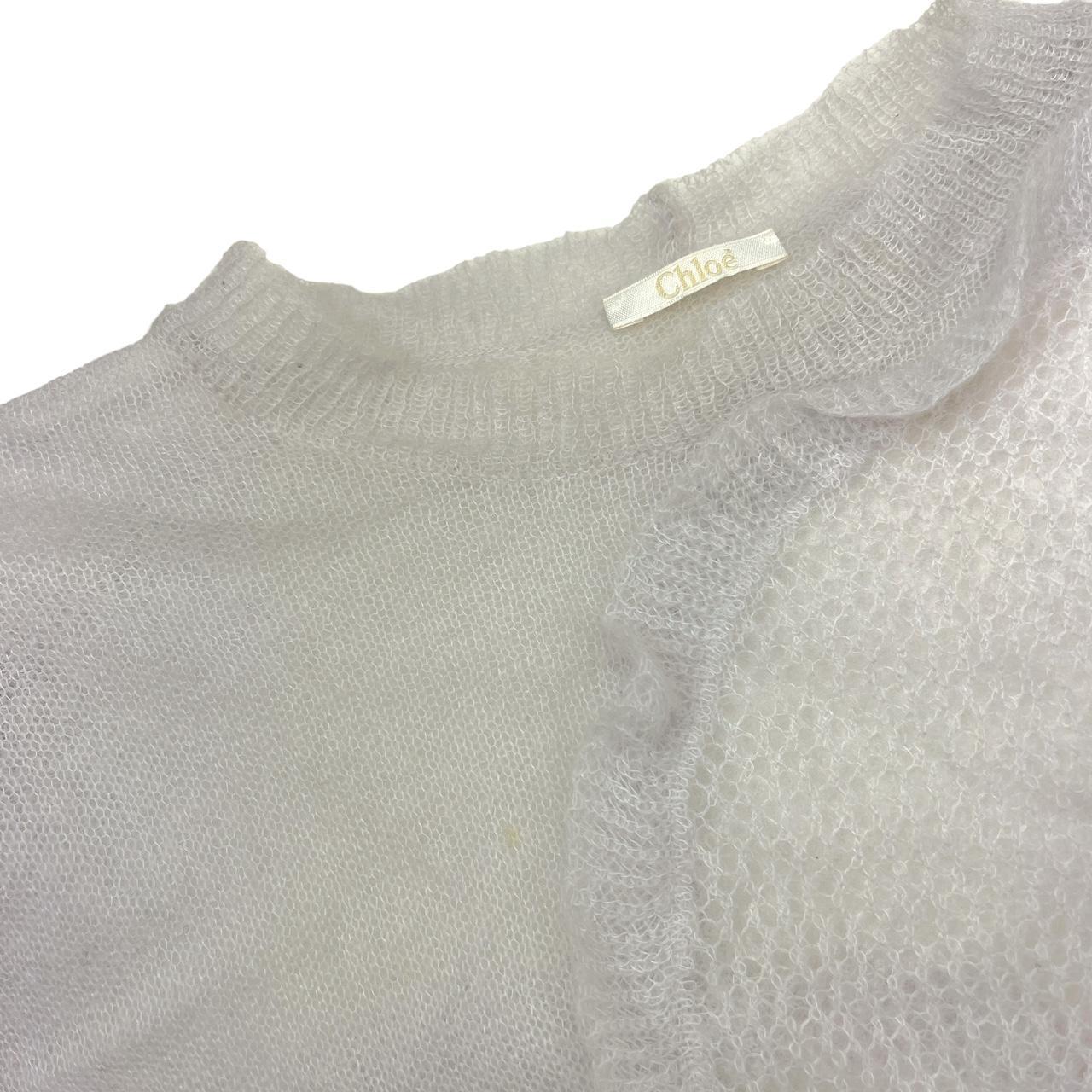 Chloé Light Gray Lilac Sheer Mohair Knit Sweater