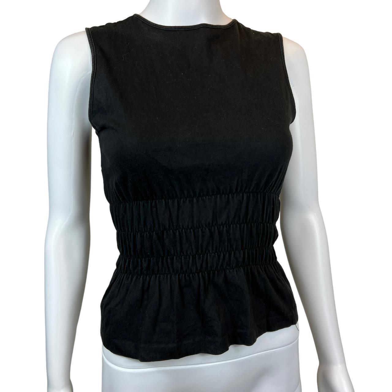 Gucci By Tom Ford S/S 1999 Black Peplum Style Cinched-Waist Tank Top - Outfit Repeater