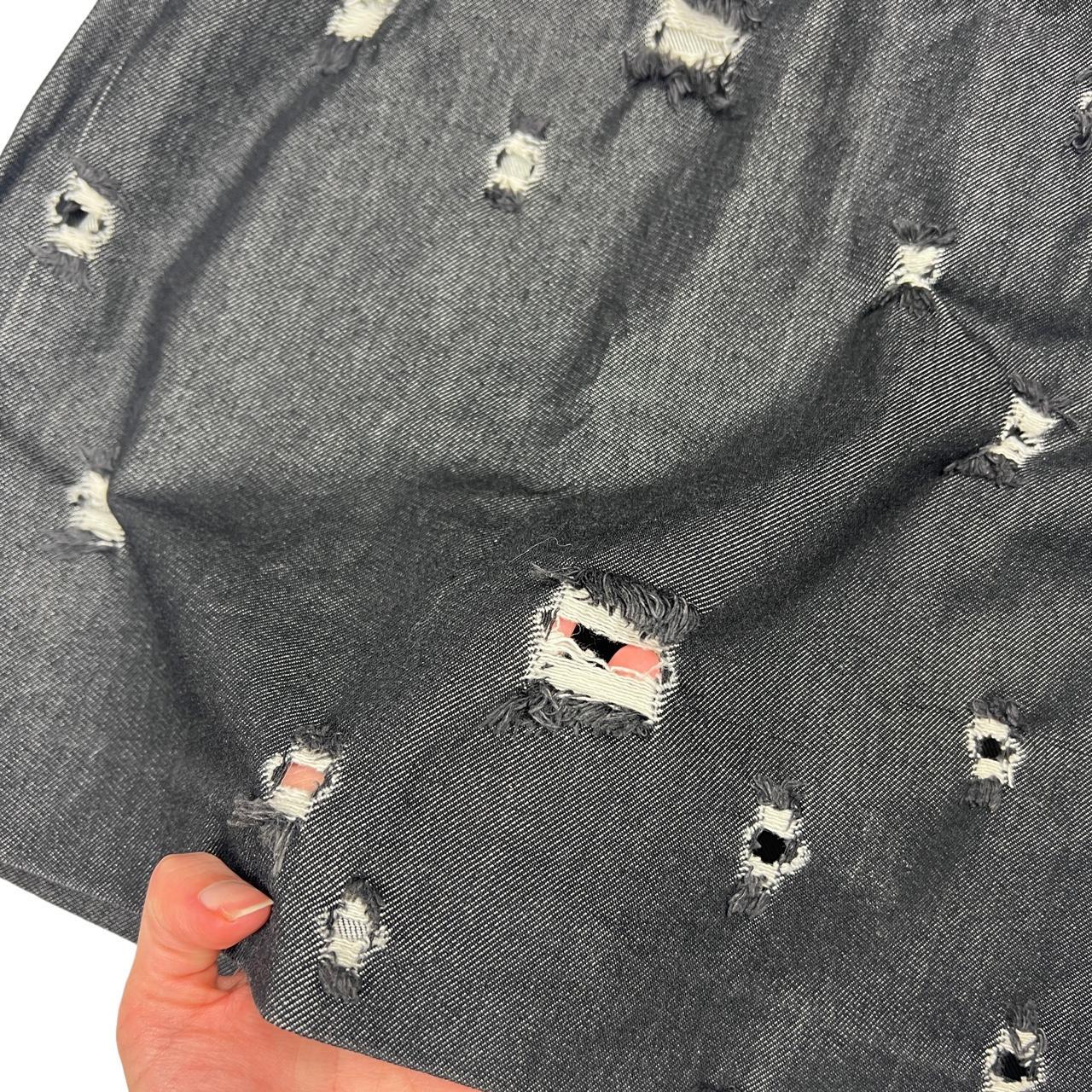 Miu Miu S/S 2009 Dark Wash Denim Style Distressed Mini Skirt