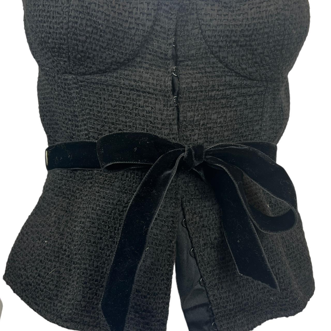 Louis Vuitton Black Velvet Trim Bustier / Corset