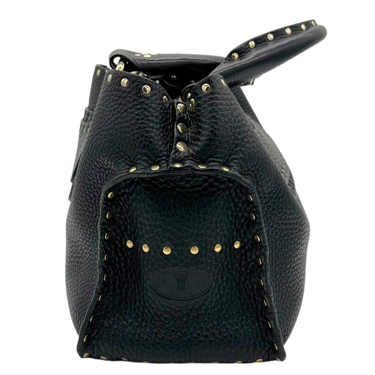 Celine Black Leather Studded Boogie Bag