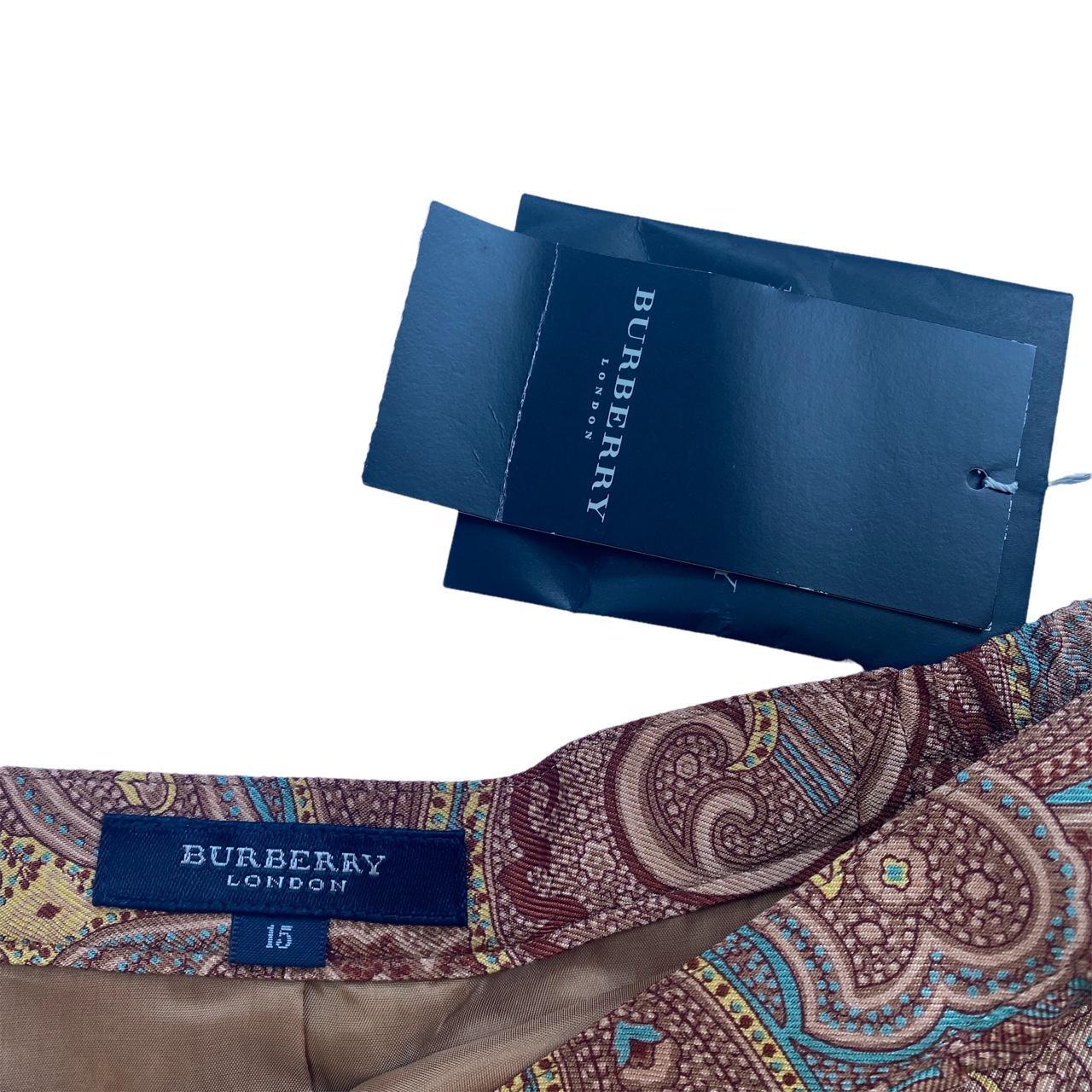 Burberry London Silk Blend Low Rise Paisley Printed Midi Skirt