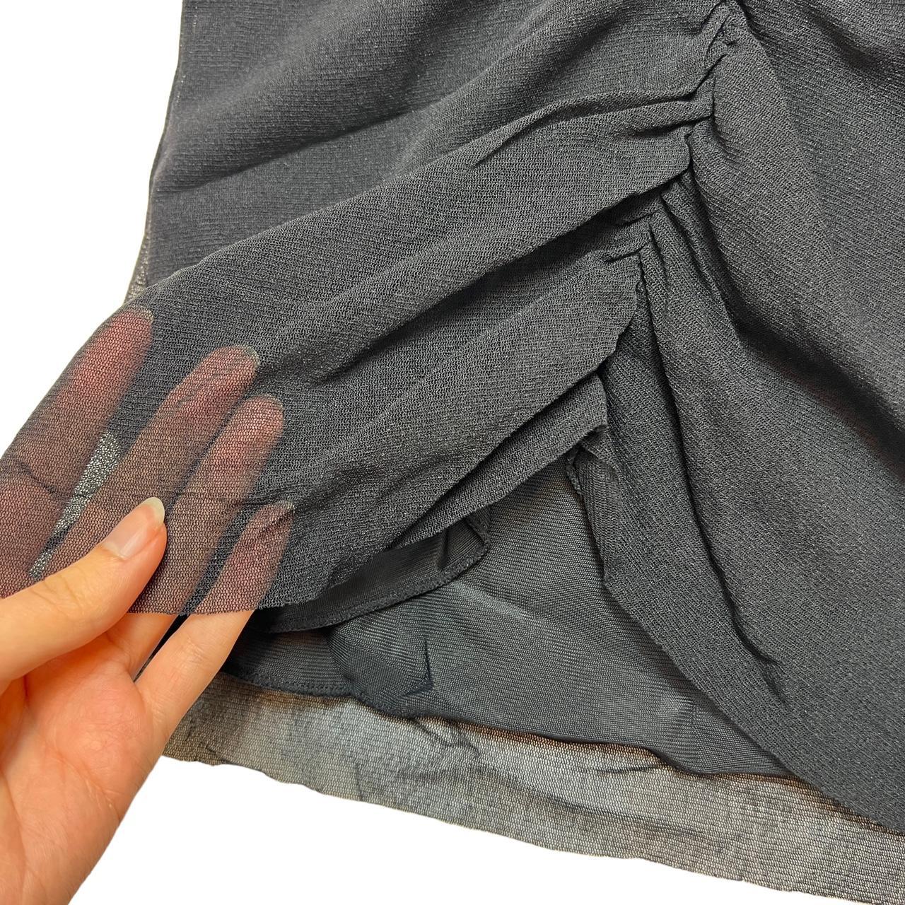 Vivienne Tam Black Mesh Double Layered Tank with Ruching - Outfit Repeater