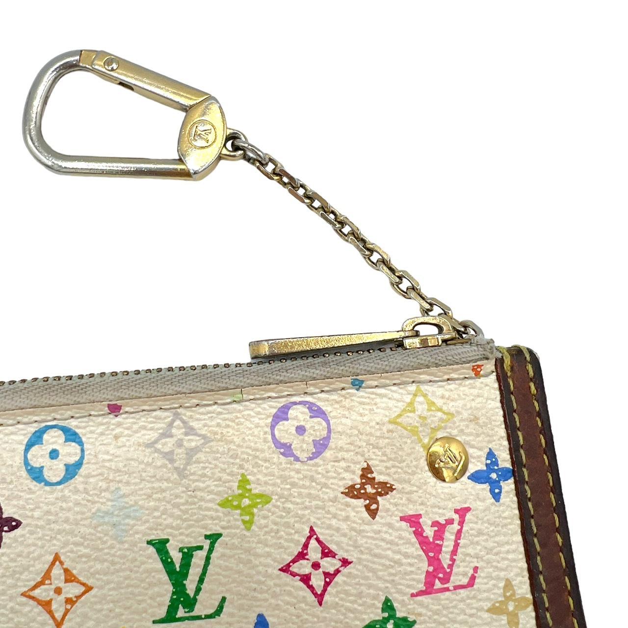 Louis Vuitton Key Pouch White Multicolor Monogram