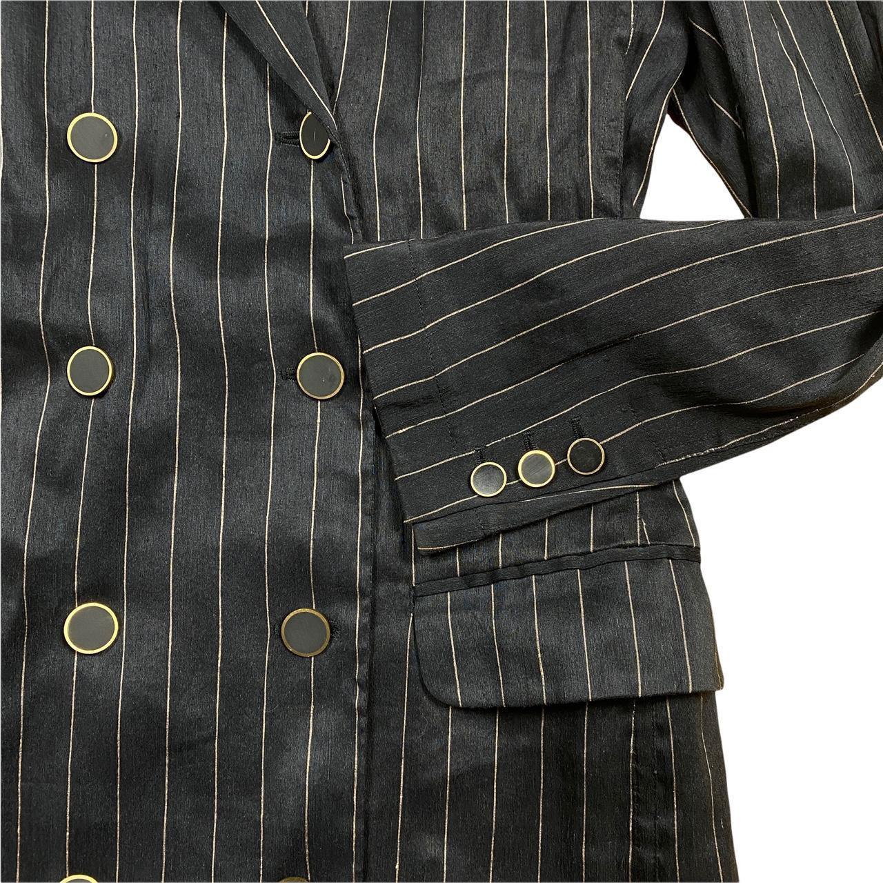 Jean Paul Gaultier Femme Black Pinstriped Mid-Length Trench Coat / Blazer - Outfit Repeater