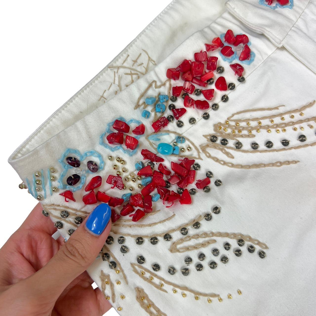 Roberto Cavalli  Class White Beaded Embellished Capri Pants - Outfit Repeater