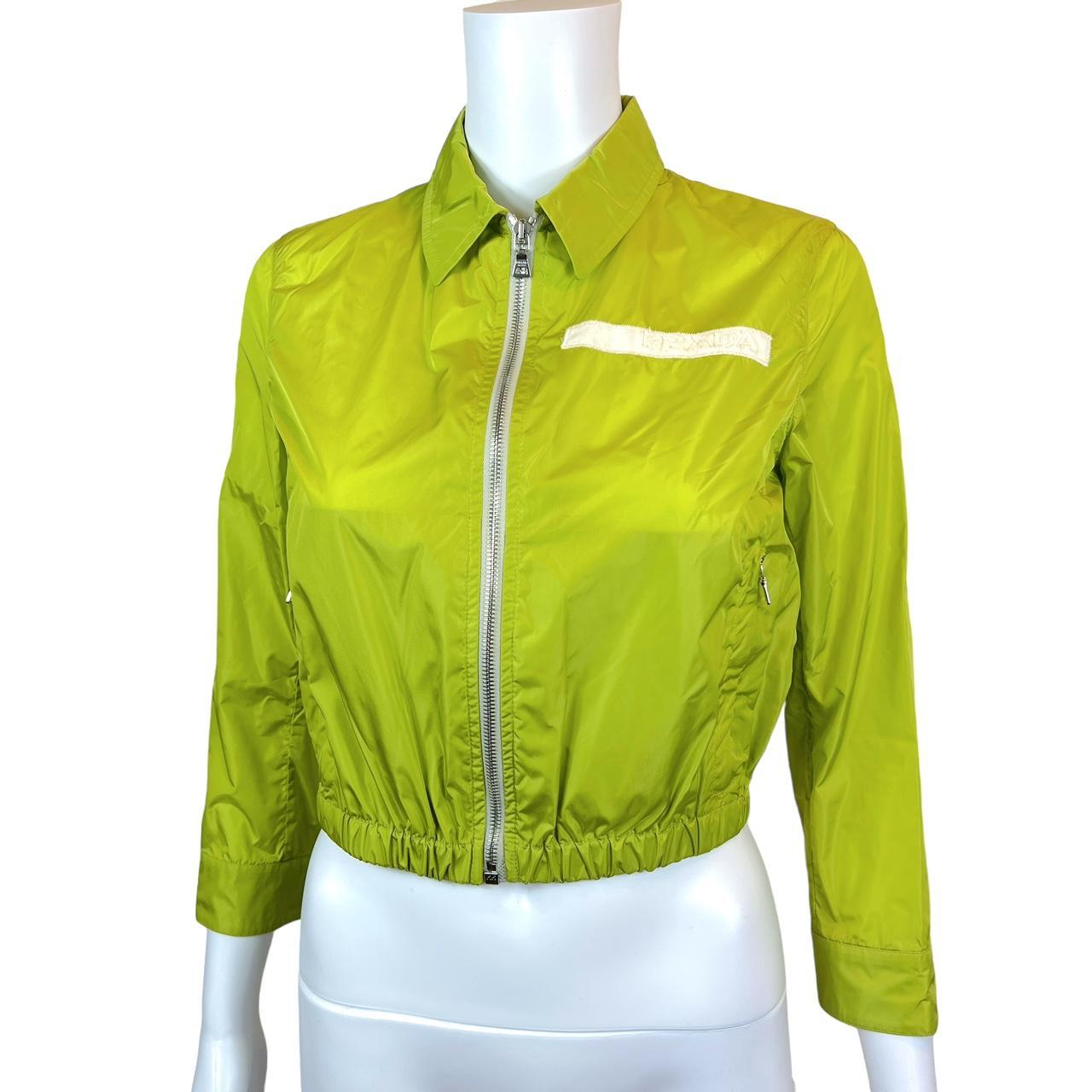 Prada Sport Cropped Nylon Jacket Lime Green