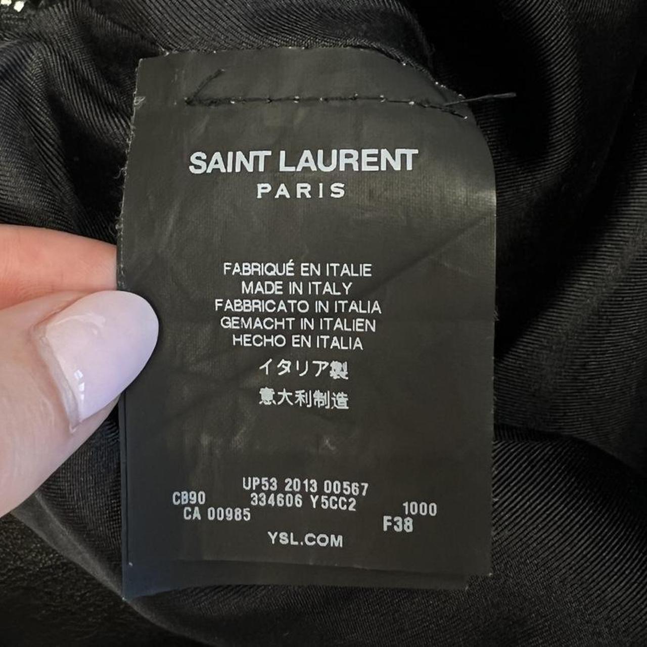 Saint Laurent Paris Black Lambskin Leather Mini Skirt