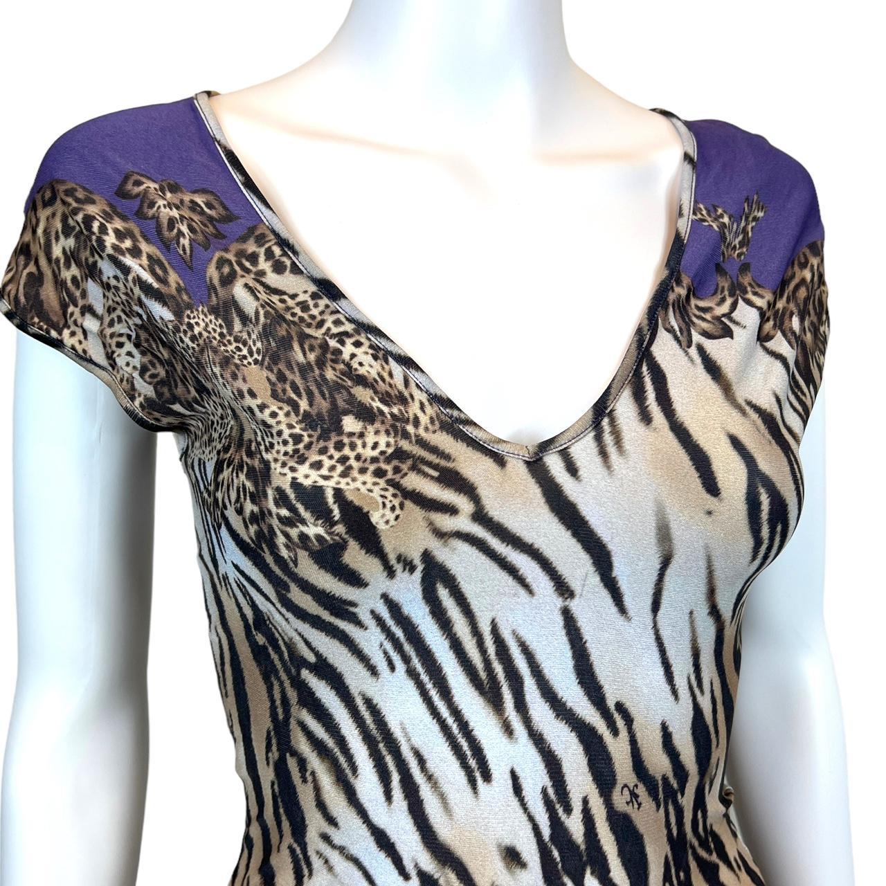 Versace Jeans Couture Leopard Tiger Print Midi Dress