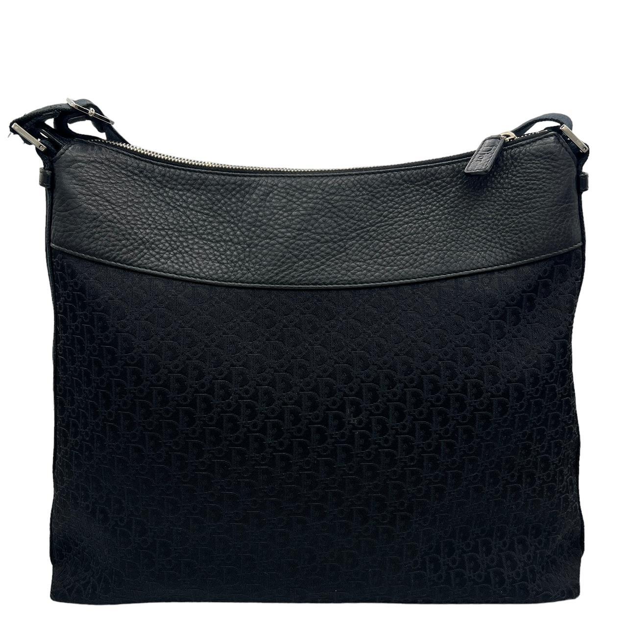 Dior Black Canvas Monogram Crossbody Satchel Bag