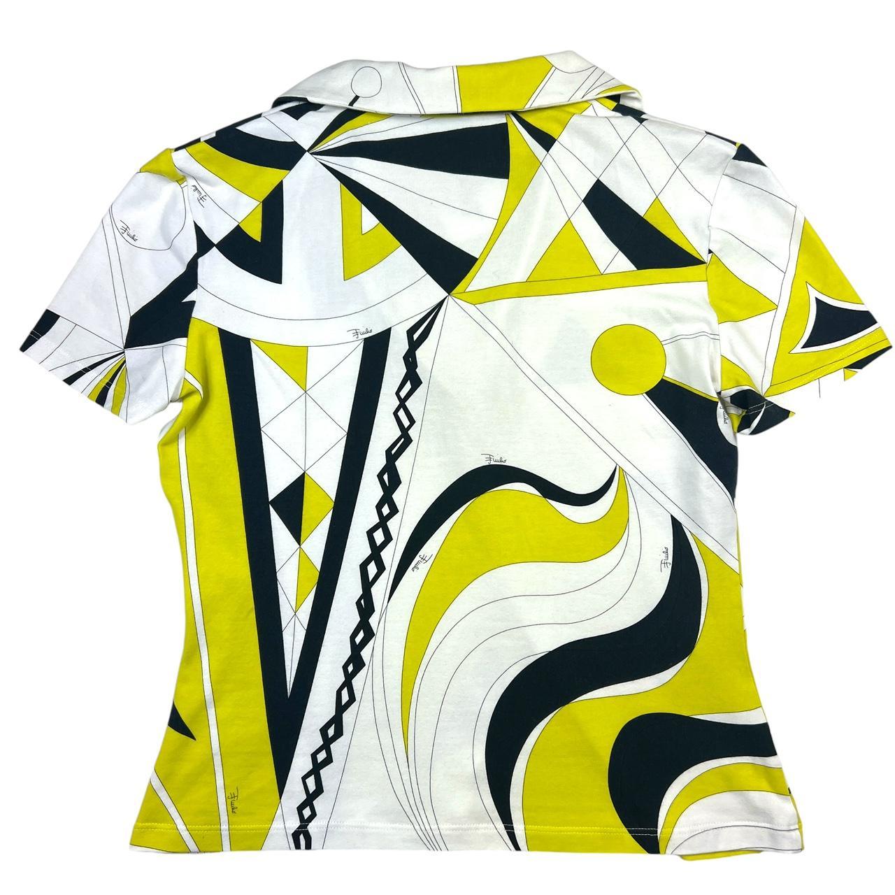 Emilio Pucci Green & Black Printed Polo Top - Outfit Repeater