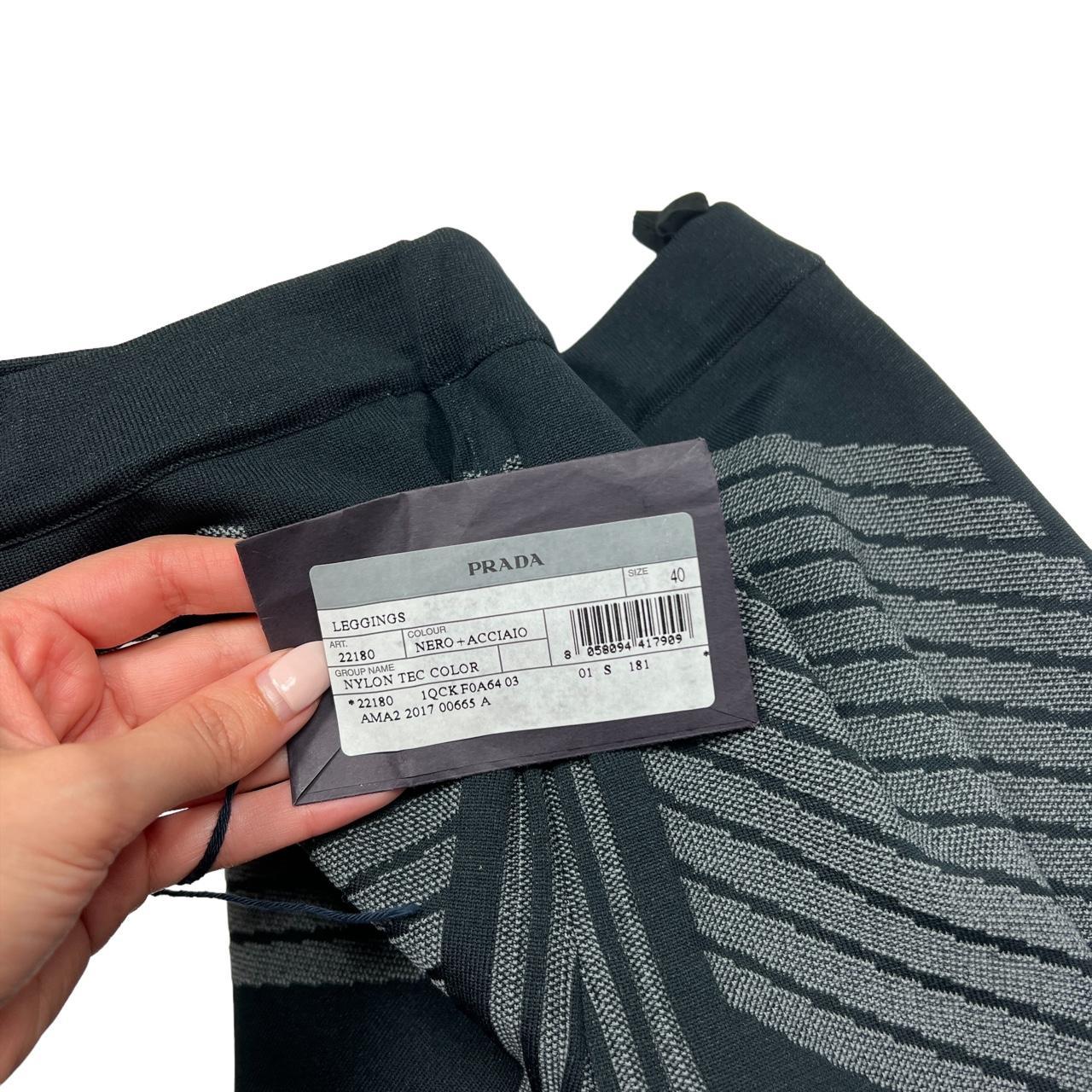 Prada Fall 2018 Gray and Pink Tech Style Knit Spandex Leggings - Outfit Repeater