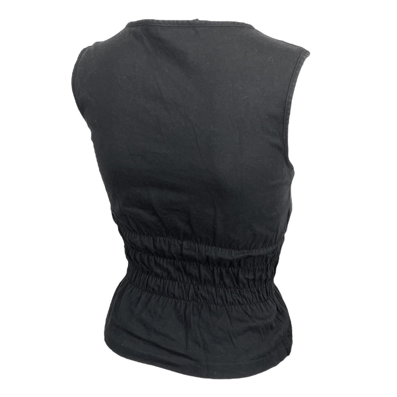 Gucci By Tom Ford S/S 1999 Black Peplum Style Cinched Waist Top - Outfit Repeater