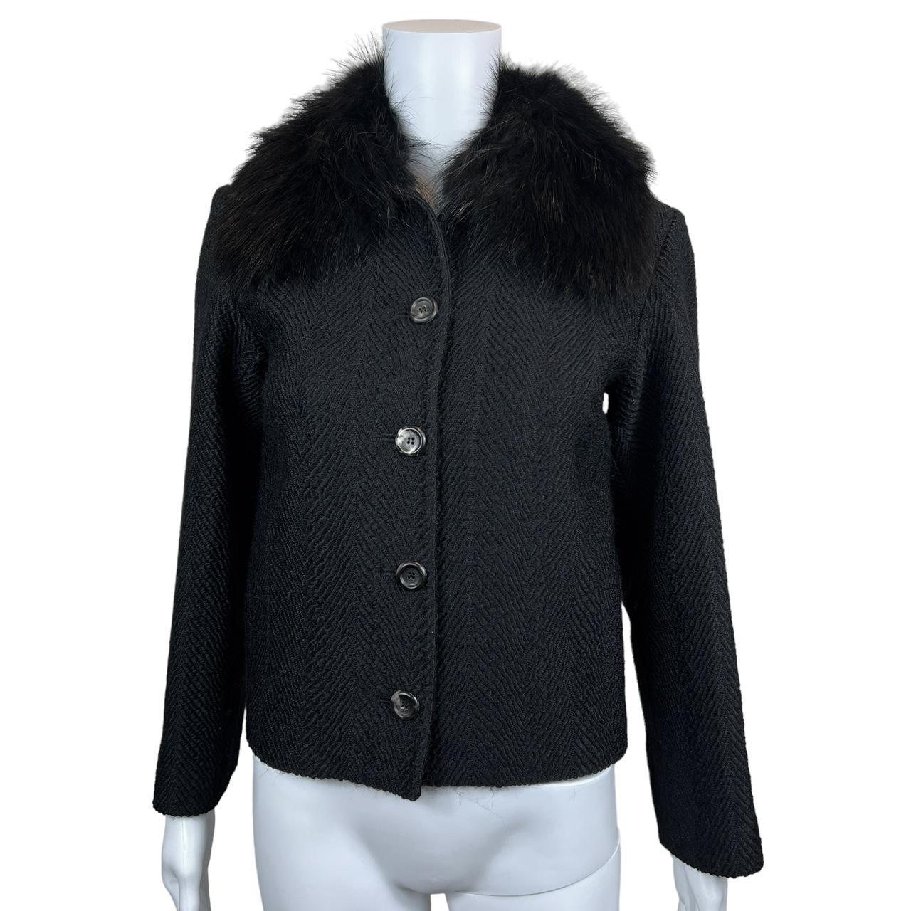 Dolce & Gabbana Black Wool Coat with Real Fur Collar - Outfit Repeater