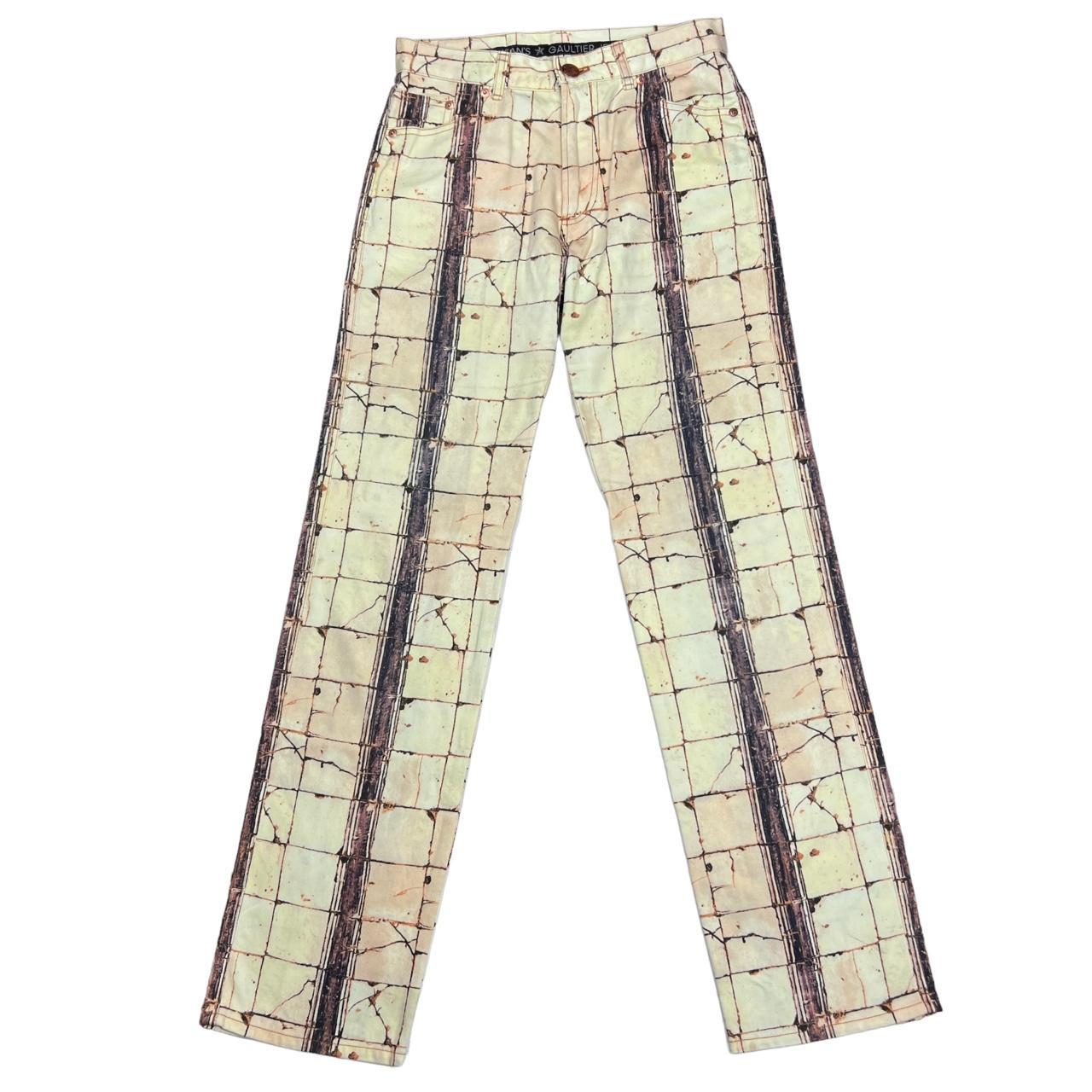 JPG Gaultier Jeans by Jean-Paul Gaultier Cracked Tile Printed Jeans