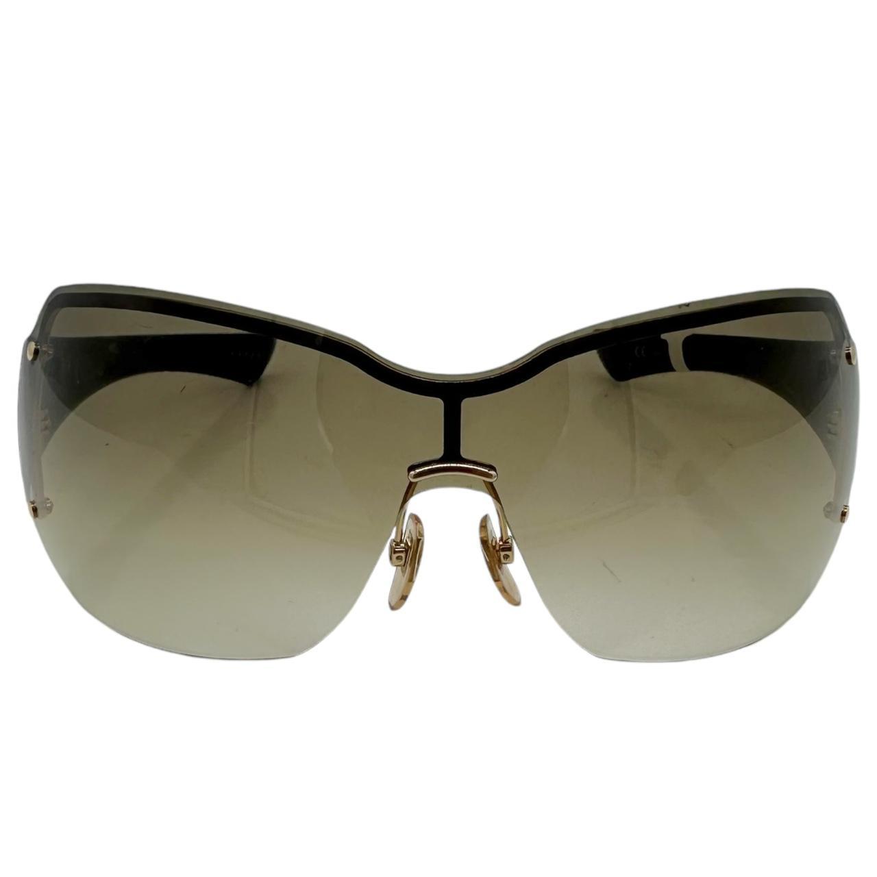 Gucci Brown Shield Monogram Sunglasses