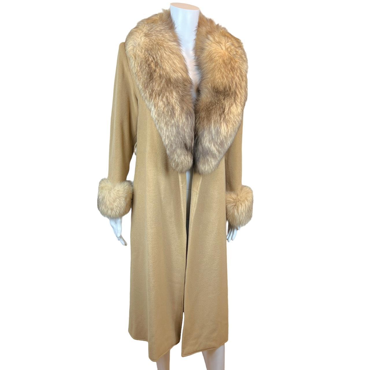 Chloé Fox Fur Trim Penny Lane Style Tan Trench Coat - Outfit Repeater