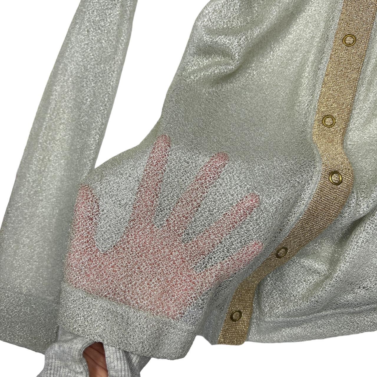 Dolce & Gabbana Silver and Gold Sheer Button Up Blouse - Outfit Repeater