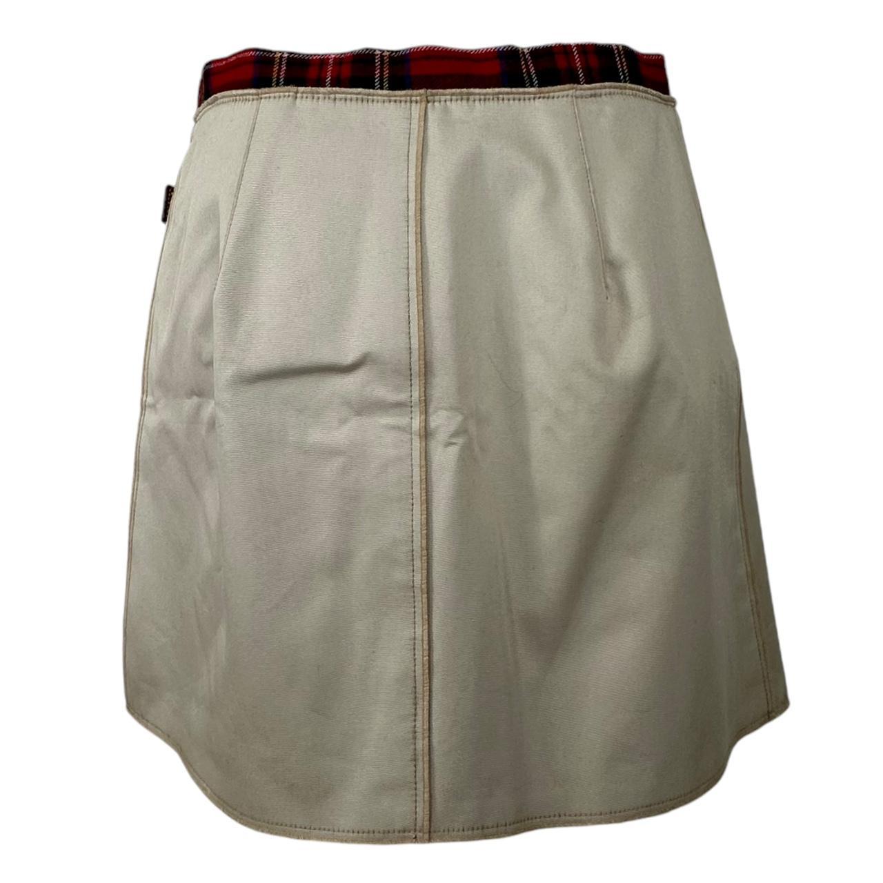 D&G Dolce & Gabbana Tartan Trim Buckle Mini Skirt - Outfit Repeater