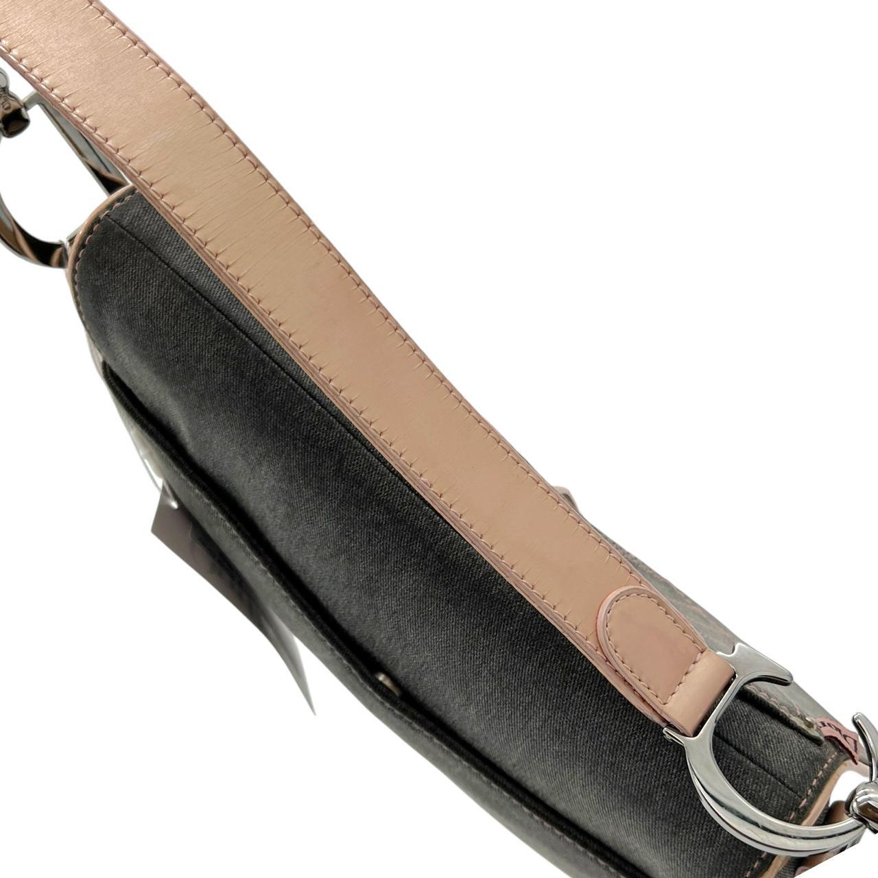 Dior Gray Denim & Pink Leather Classic Saddle Bag - Outfit Repeater