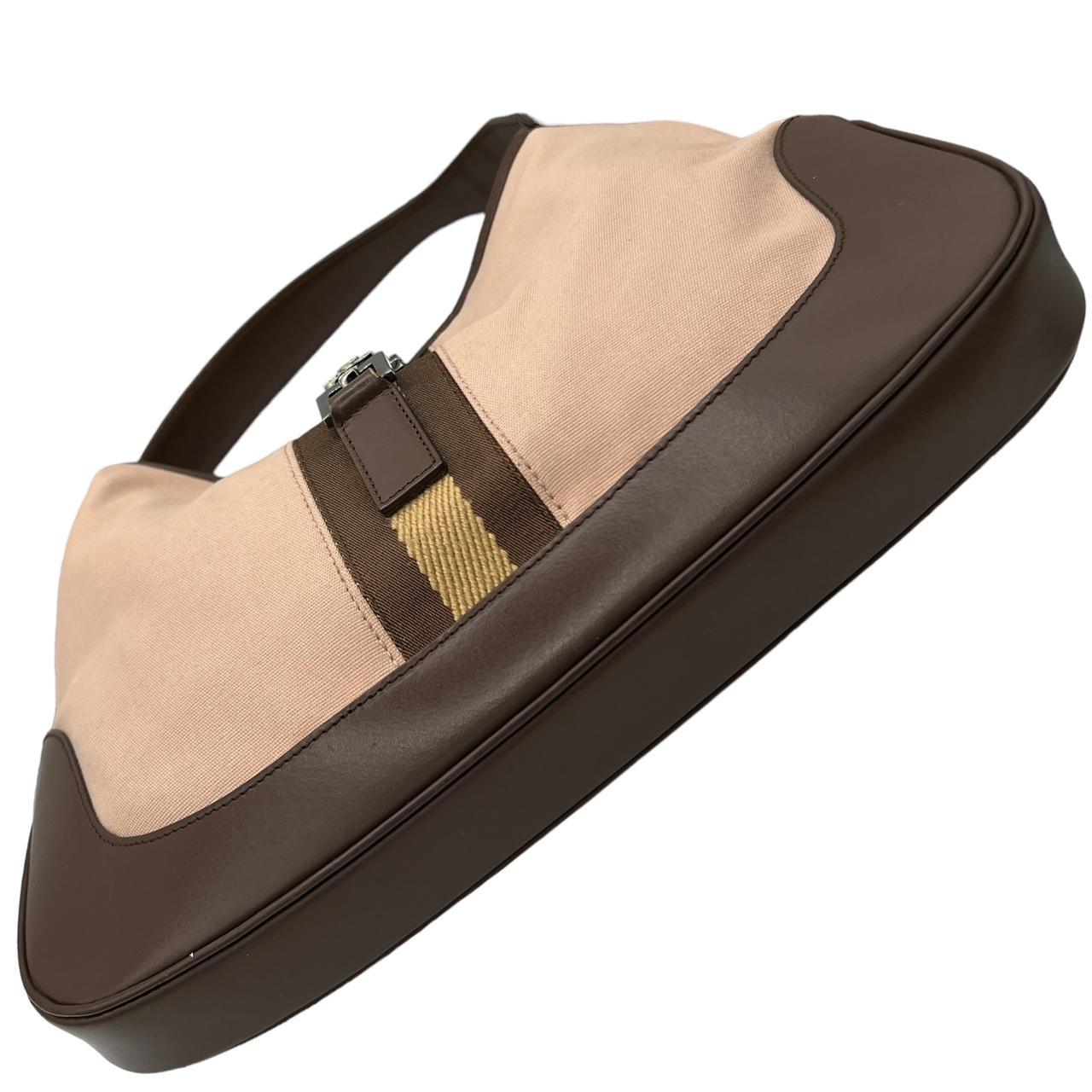 Gucci by Tom Ford Jackie Pink Brown Canvas Leather Bag