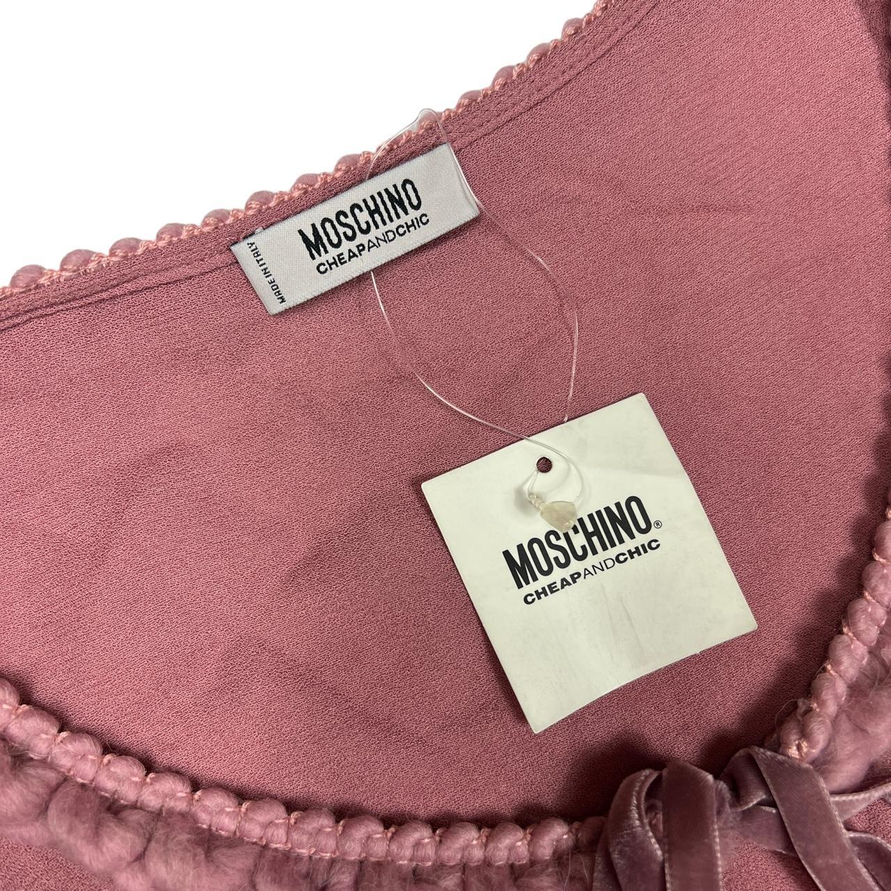 Moschino Pink Lace Babydoll Dress with Ruffled Hem