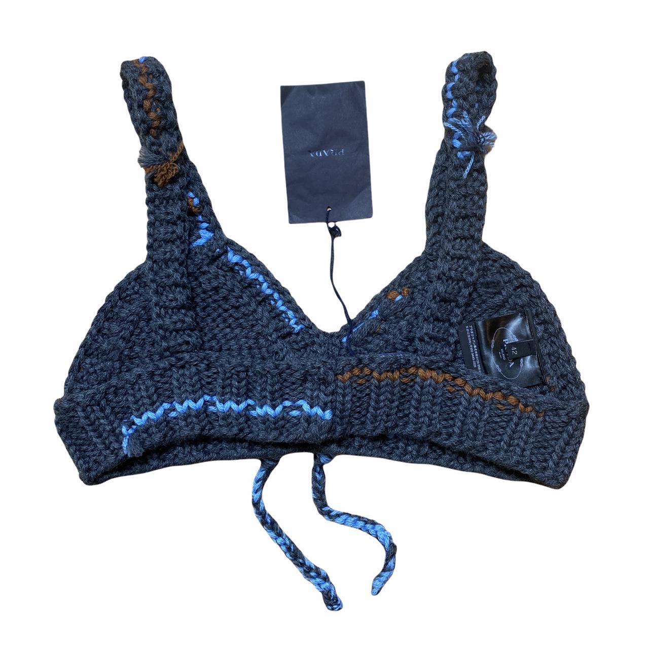 Prada FW17 RTW Cordonetto Link Knit Crochet Bralette Bra Top - Outfit Repeater