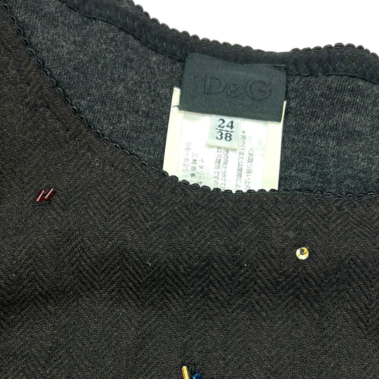 Dolce & Gabbana Gray Wool Top with Multicolor Beading - Outfit Repeater