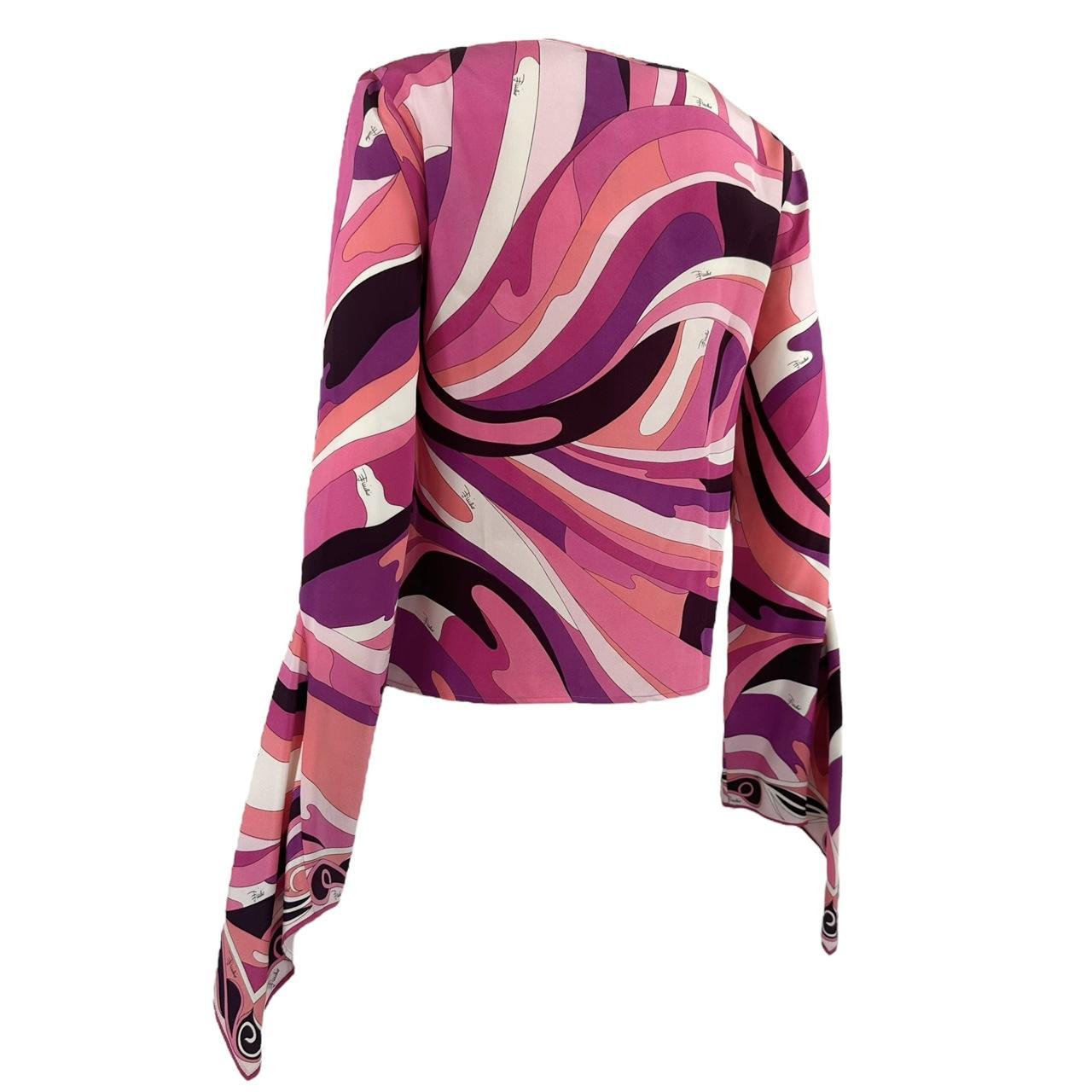 Emilio Pucci Pink Printed Silk Blouse Top - Outfit Repeater