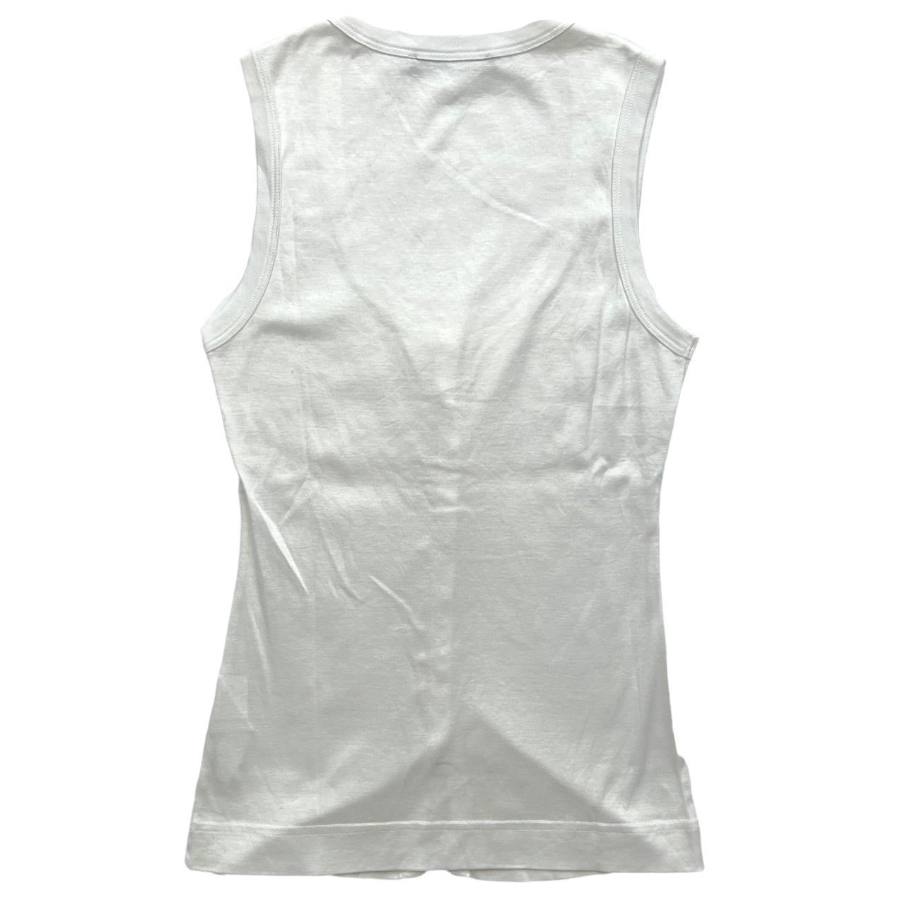 Dolce & Gabbana D&G White Pearl Button Up Tank Top - Outfit Repeater