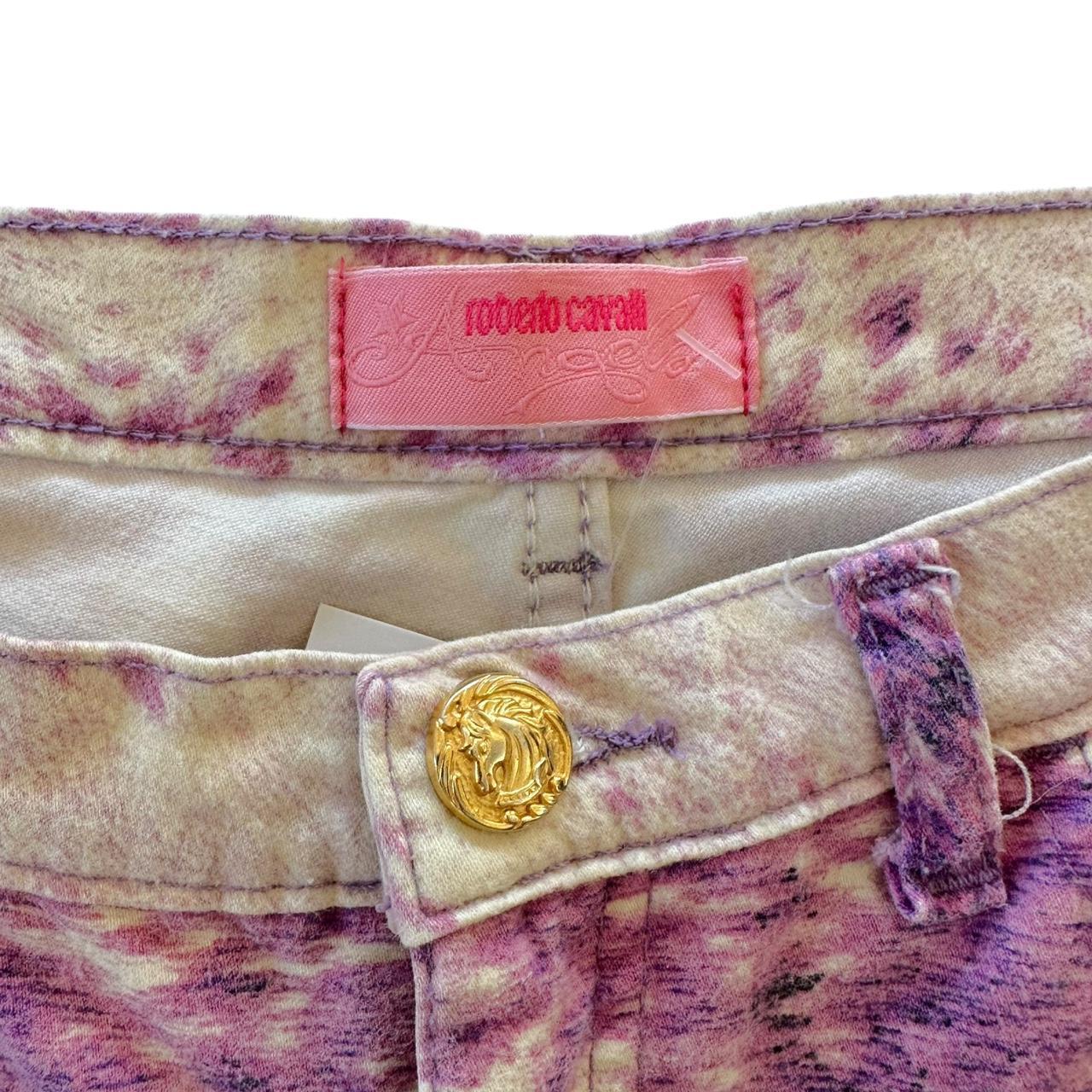 Roberto Cavalli Purple Printed Jeans