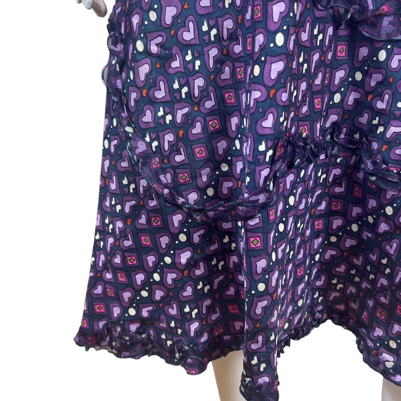 Moschino Cheap & Chic Purple Heart Printed Silk Midi Dress