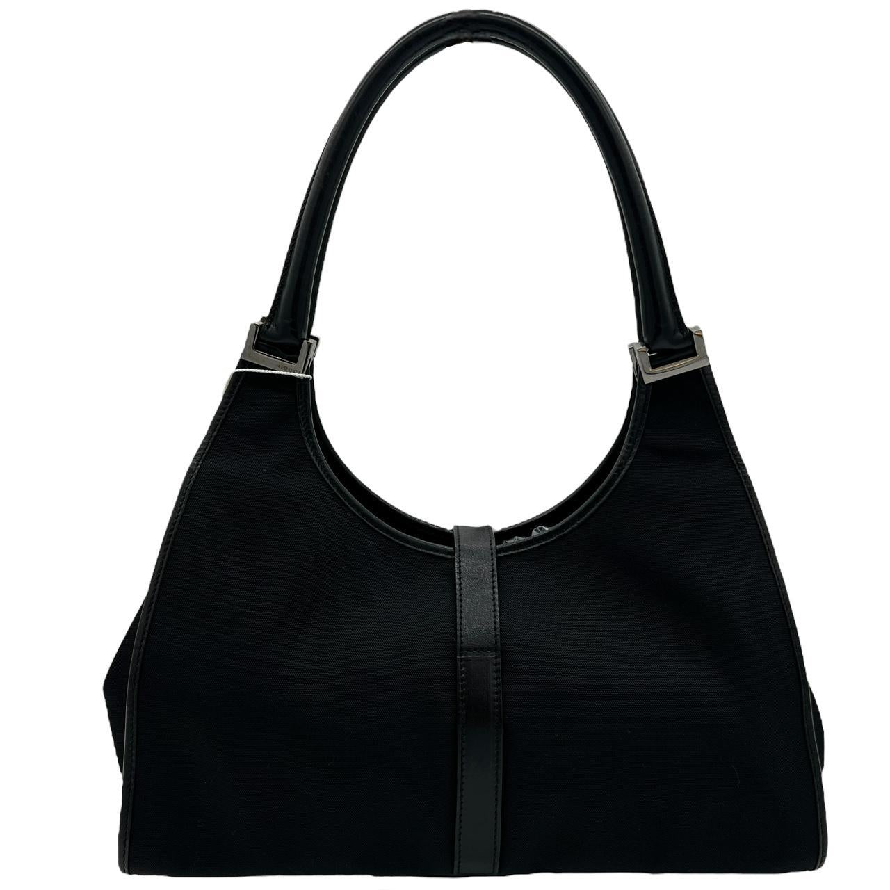 Gucci Jackie Black Canvas and Leather Shoulder Bag - Outfit Repeater