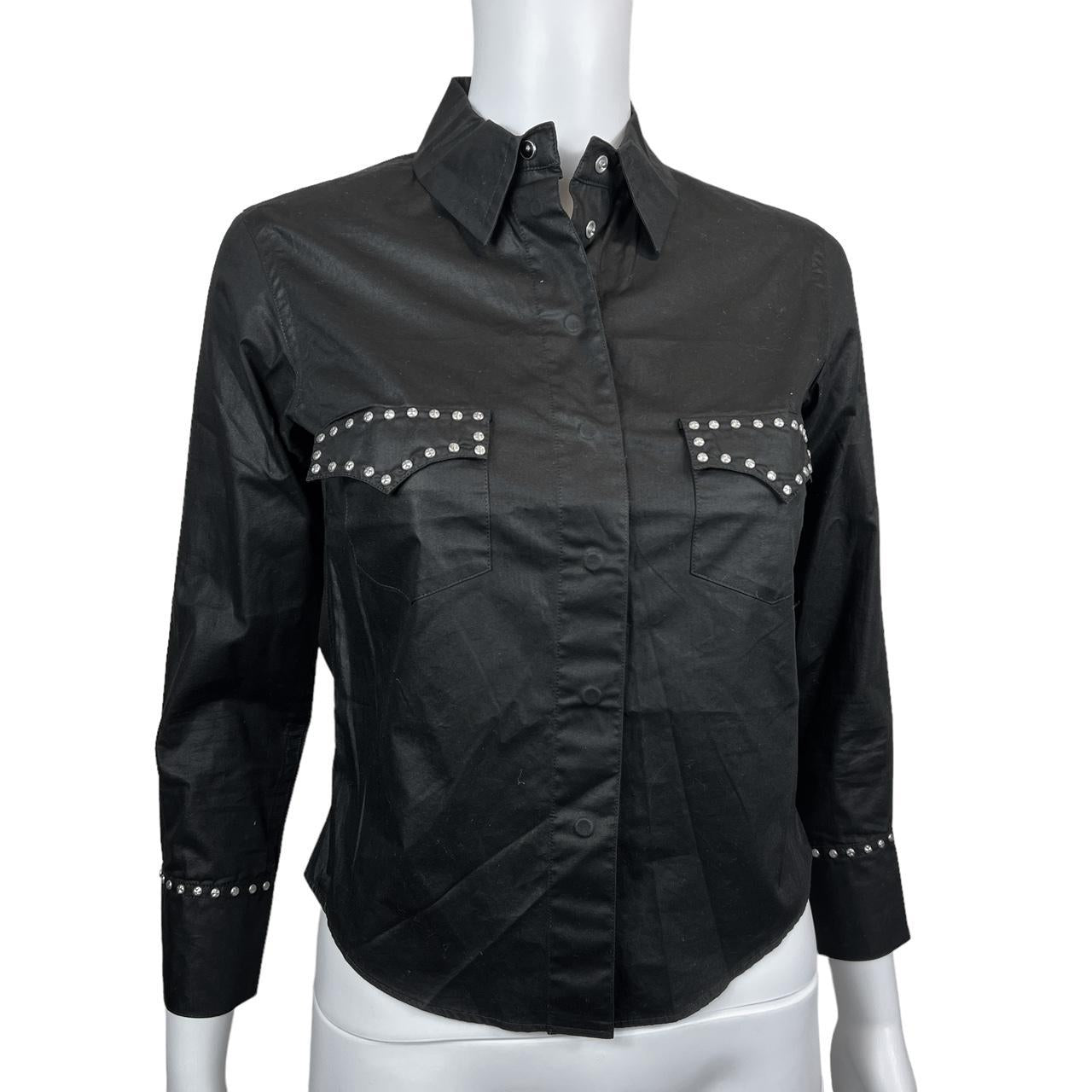 Chloé by Stella McCartney Spring 2001 Embellished Studded Button Up Blouse