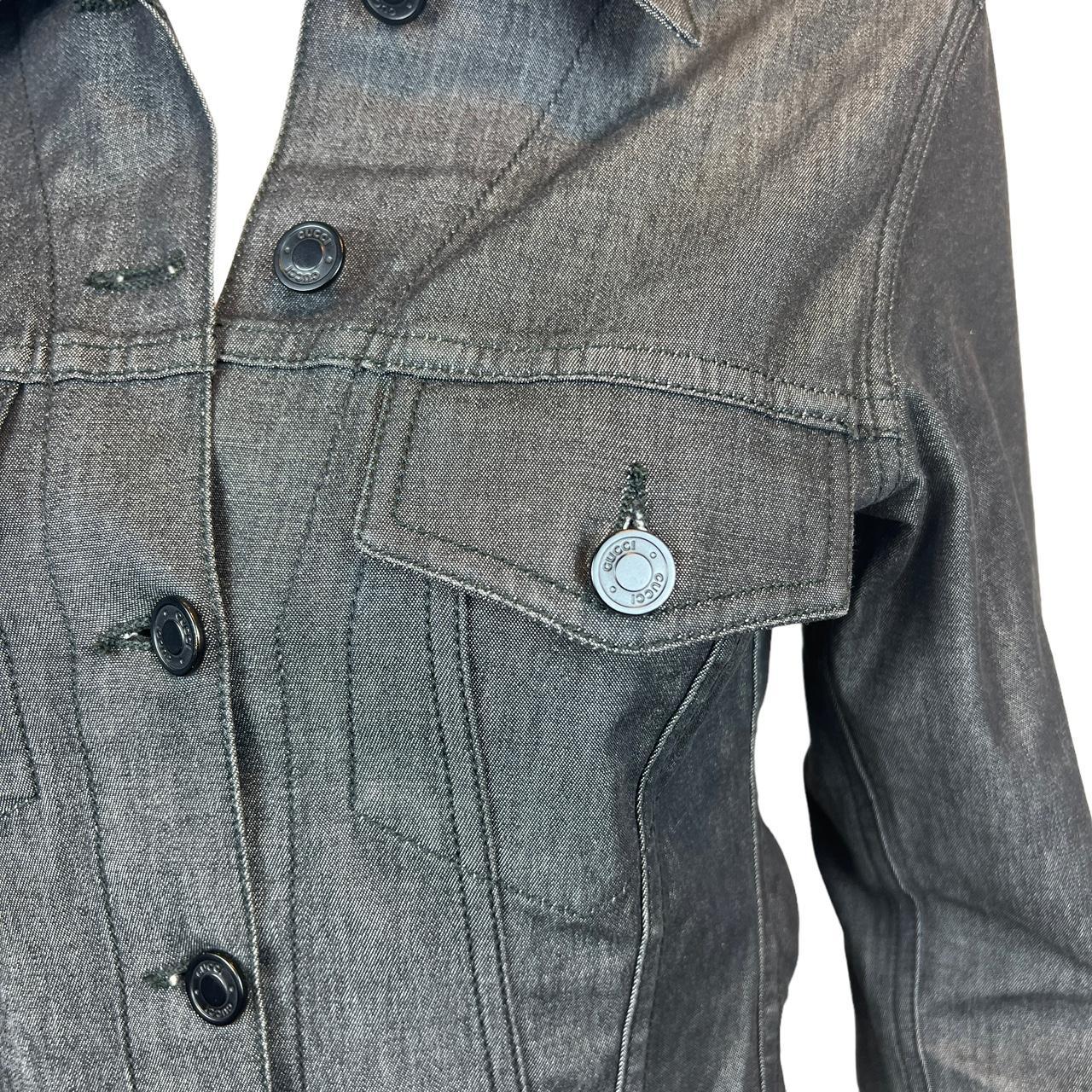 Gucci by Tom Ford 2001 Black Denim V-Hem Jacket - Outfit Repeater