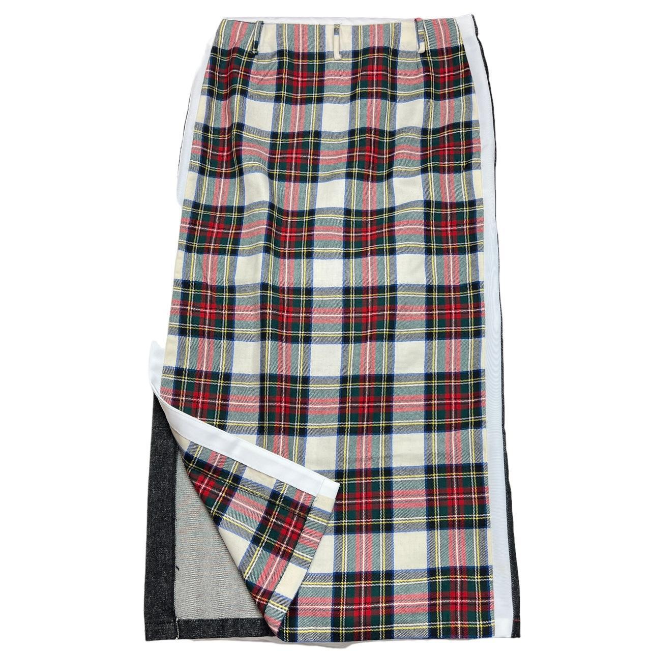 Dolce & Gabbana Denim and Plaid Double Sided Maxi Skirt