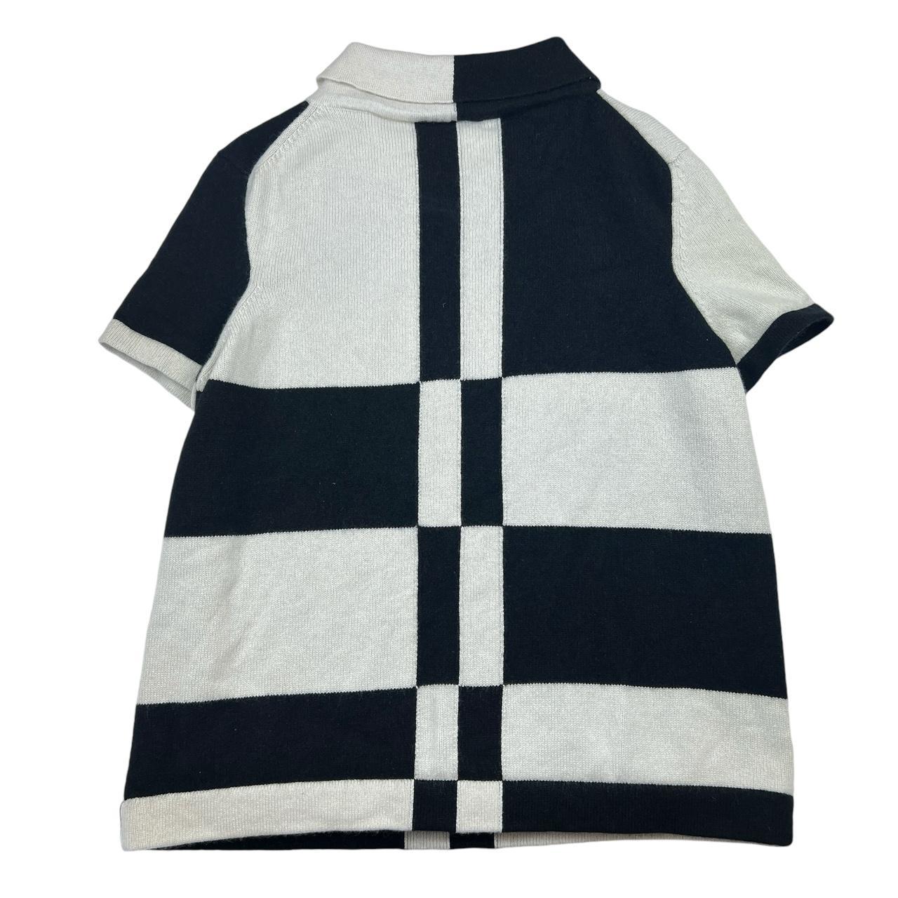 Chanel Black and White Cashmere Knit Polo Top - Outfit Repeater