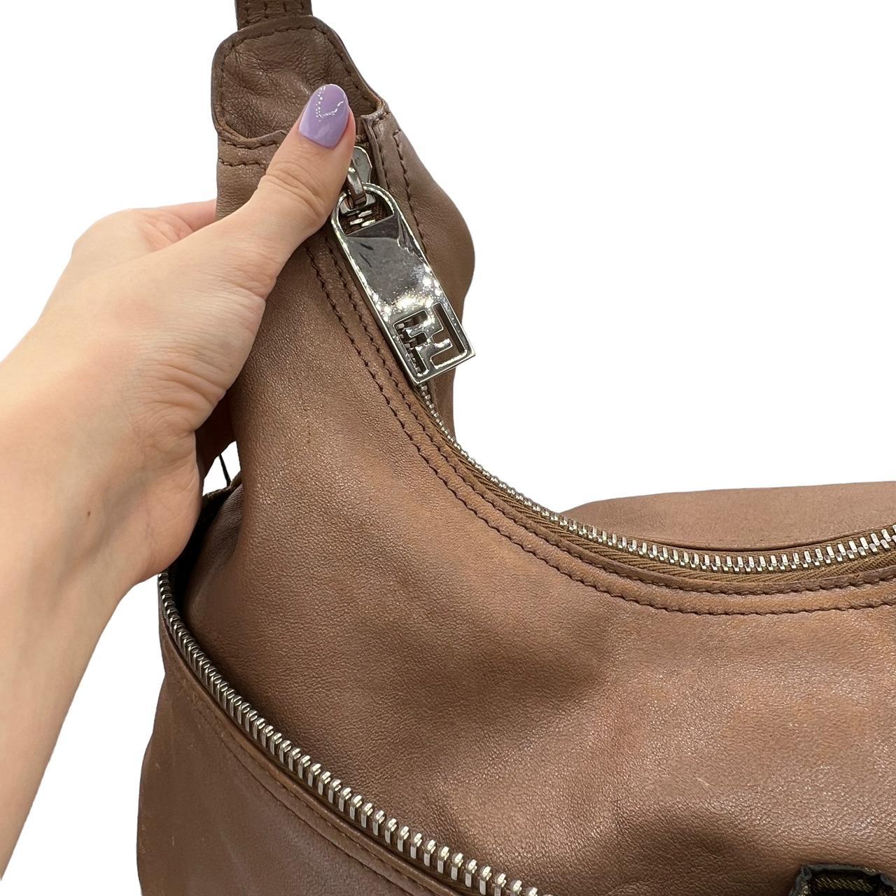 Fendi Tan Leather Oversized Hobo Shoulder Bag