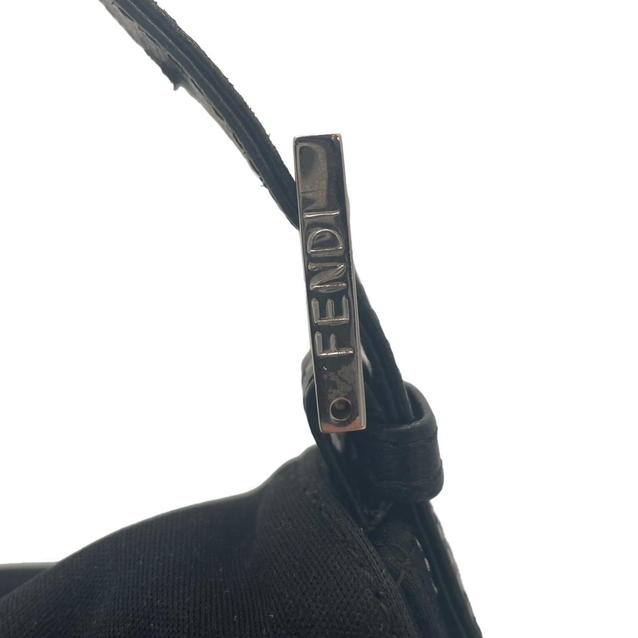 Fendi Black Neoprene Baguette Shoulder Bag
