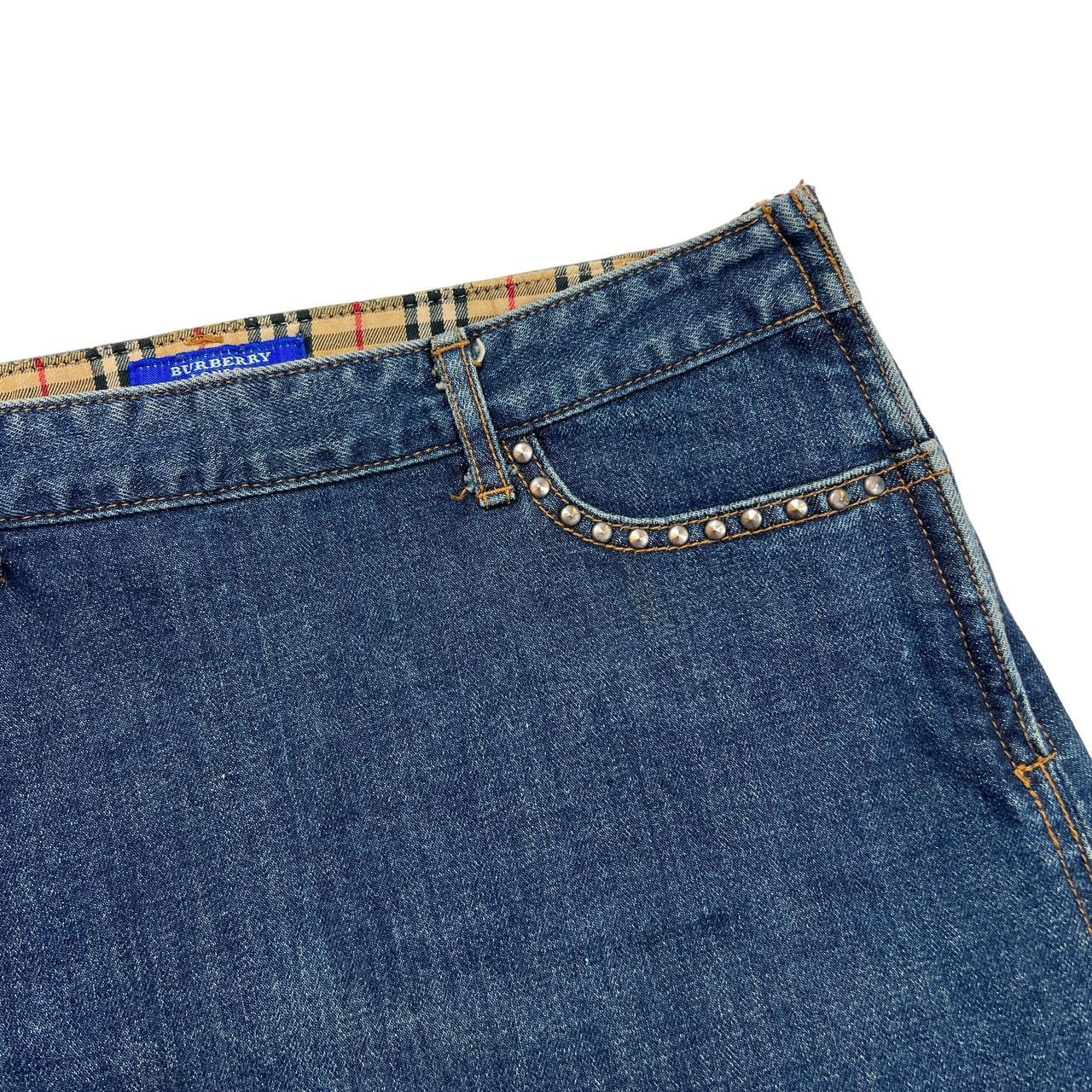 Burberry Blue Label Studded Denim Mini Skirt