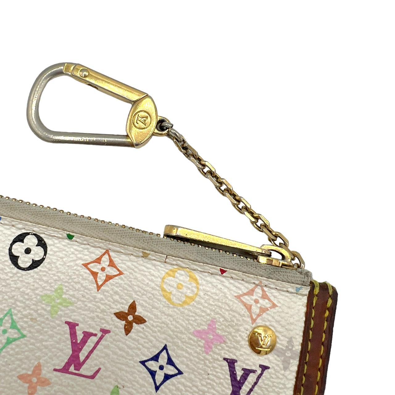 Louis Vuitton Key Pouch White Multicolor Monogram