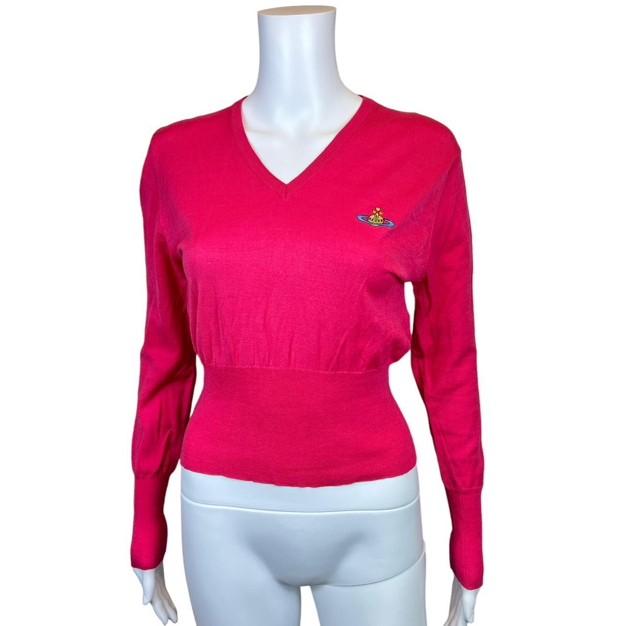 Vivienne Westwood Red Label Hot Pink Cropped V-Neck Sweater - Outfit Repeater