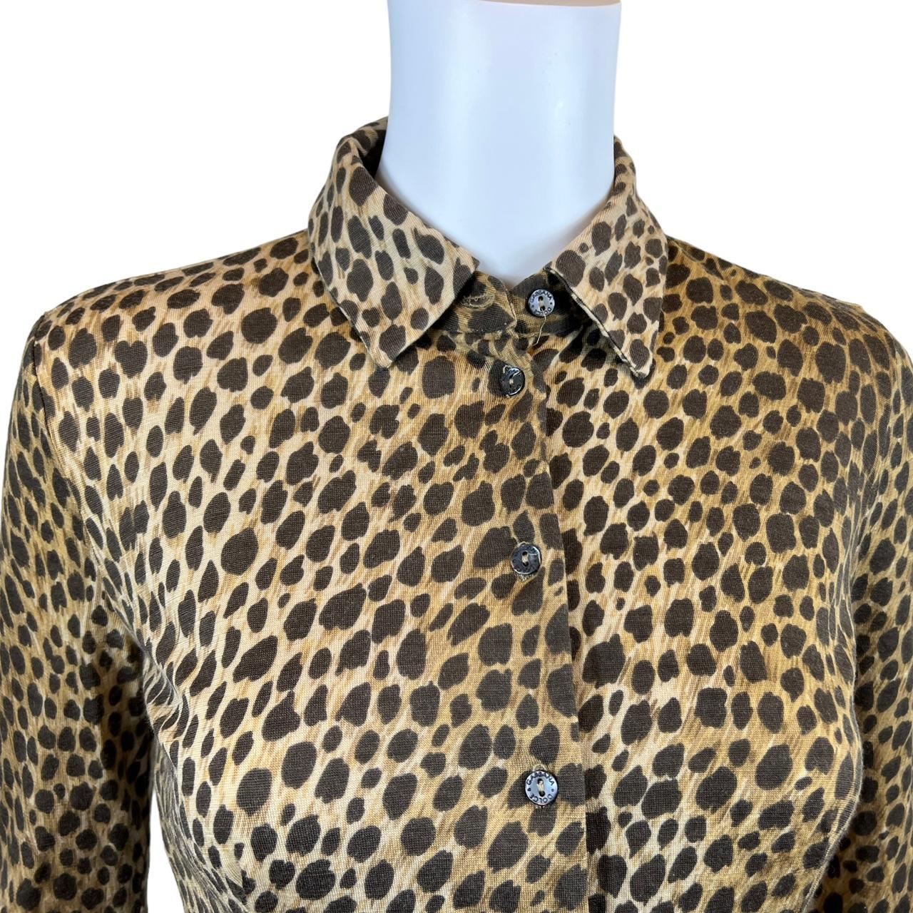 Dolce & Gabbana Leopard Print Button Up Blouse Top