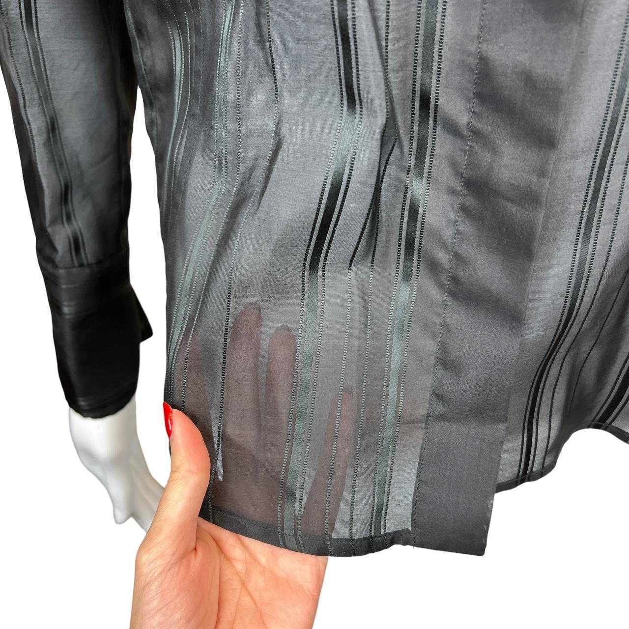 Gucci By Tom Ford s/s 2001 Black Semi-Sheer Striped Silk Button Down Blouse - Outfit Repeater