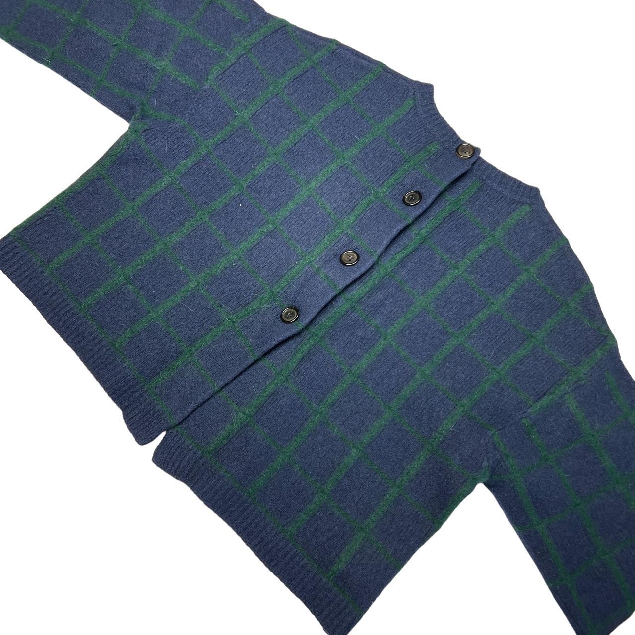 Miu Miu AW 2013 Navy and Green Checkered Boxy Sweater - Outfit Repeater