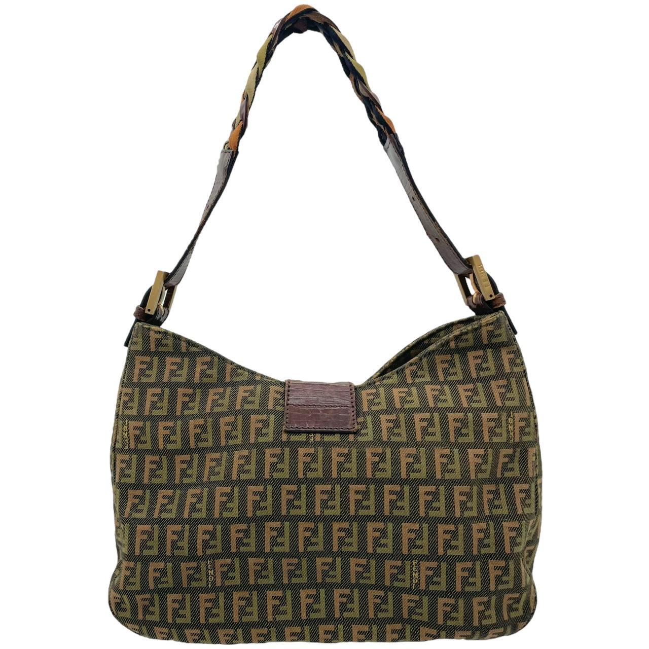 Fendi Shoulder Bag Multicolor Zucca Braided Strap