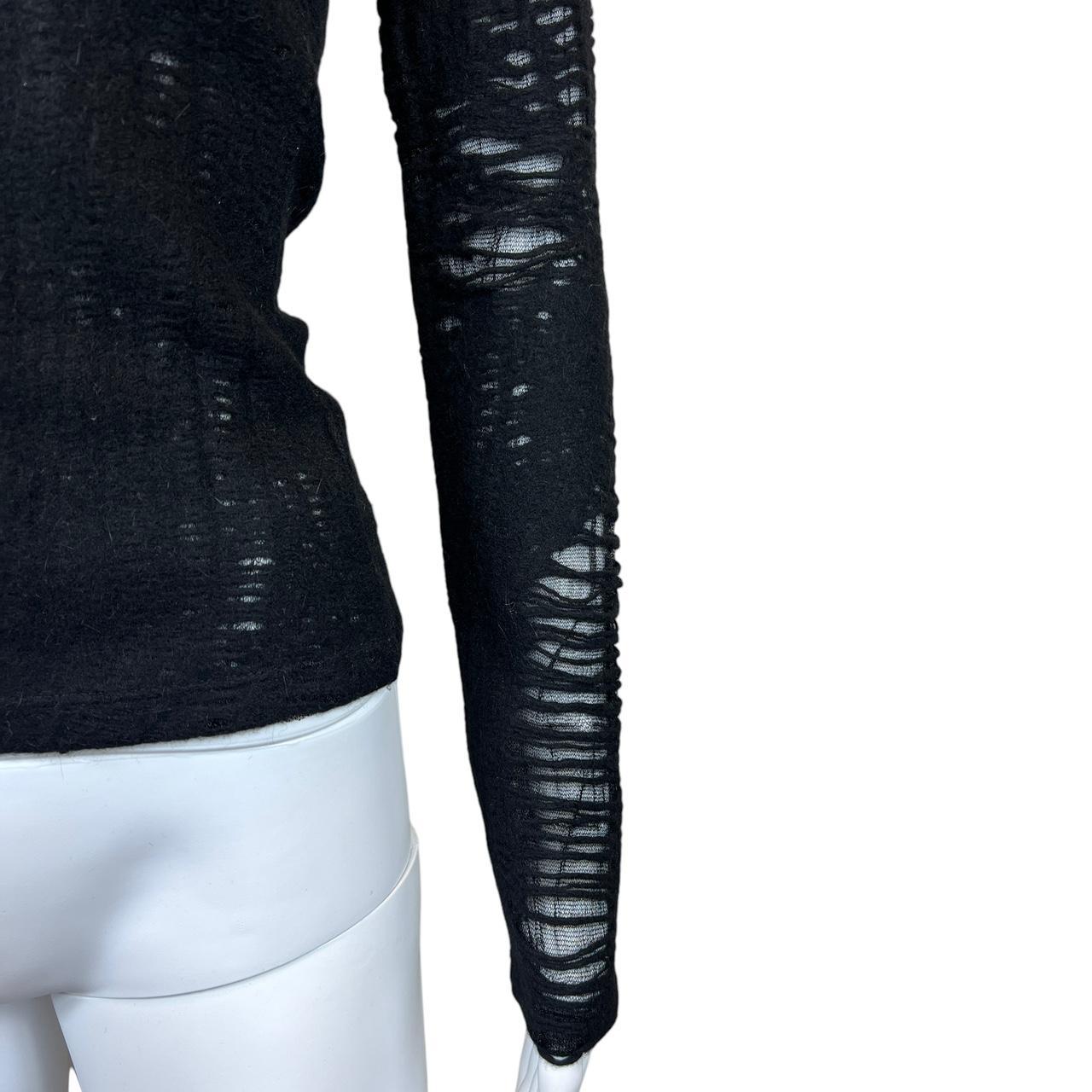 Versus Versace Black 'Distressed' Black Mesh Sweater