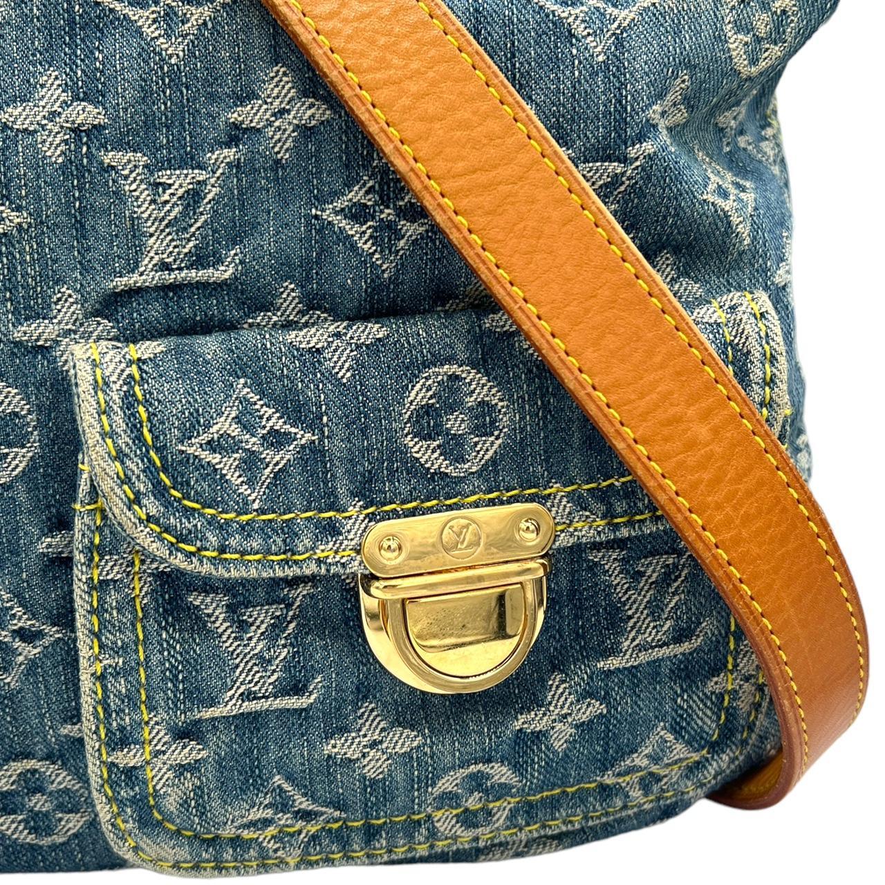 Louis Vuitton Denim Monogram Baggy GM Crossbody Satchel Bag