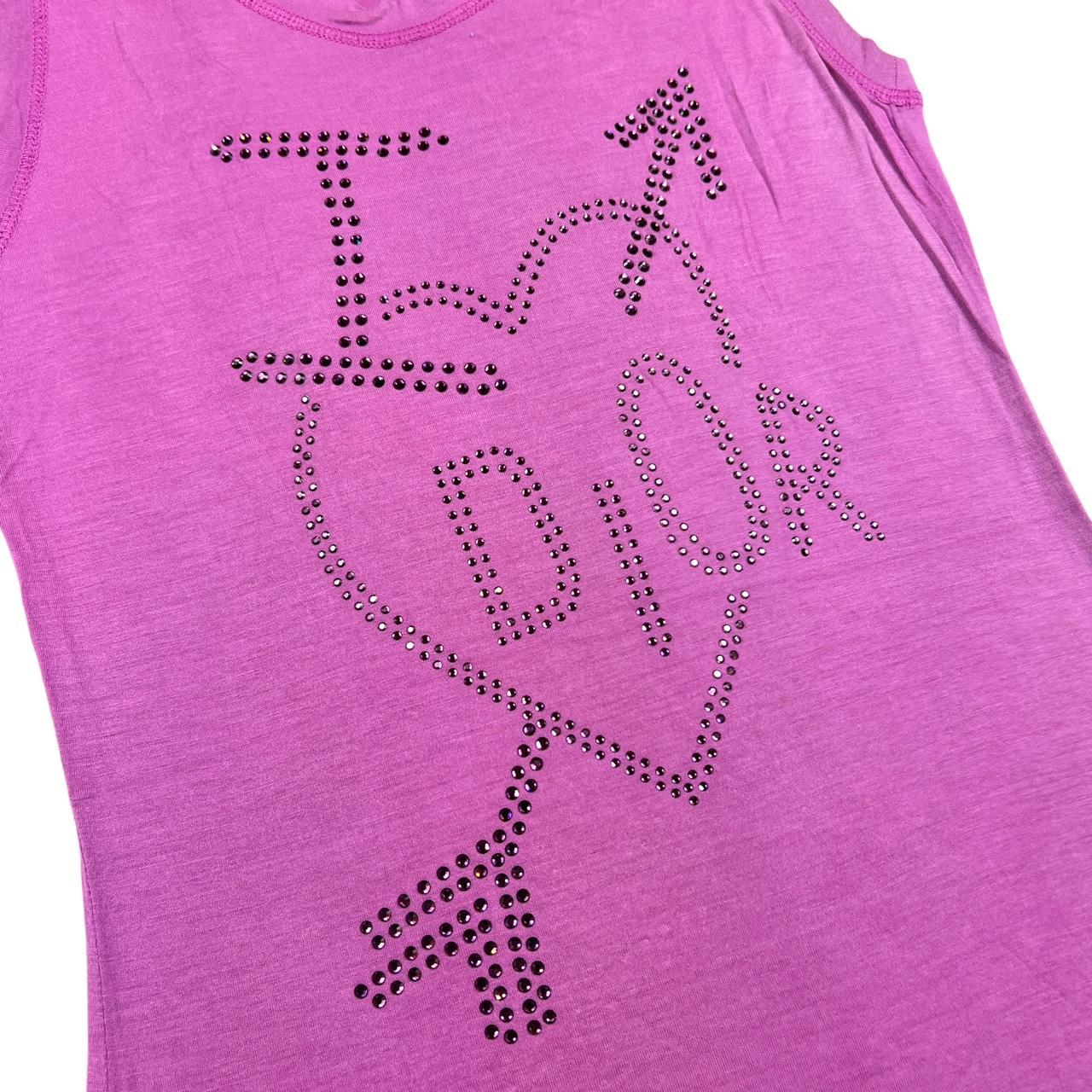 Christian Dior by John Galliano F/W 2004 I Heart Dior Pink Rhinestone Tank Top - Outfit Repeater